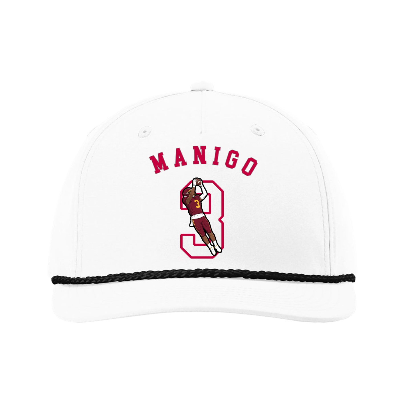 Five-Panel Classic Rope Cap — Shirsey Arch in White