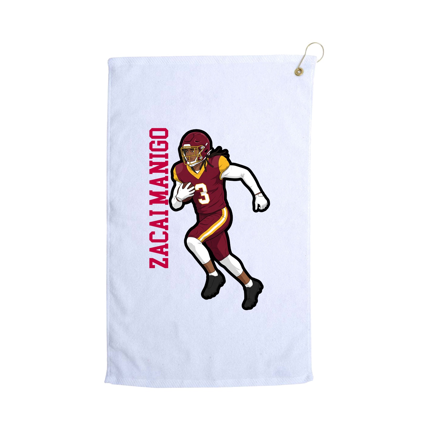 Golf Towel — Name Vertical in White