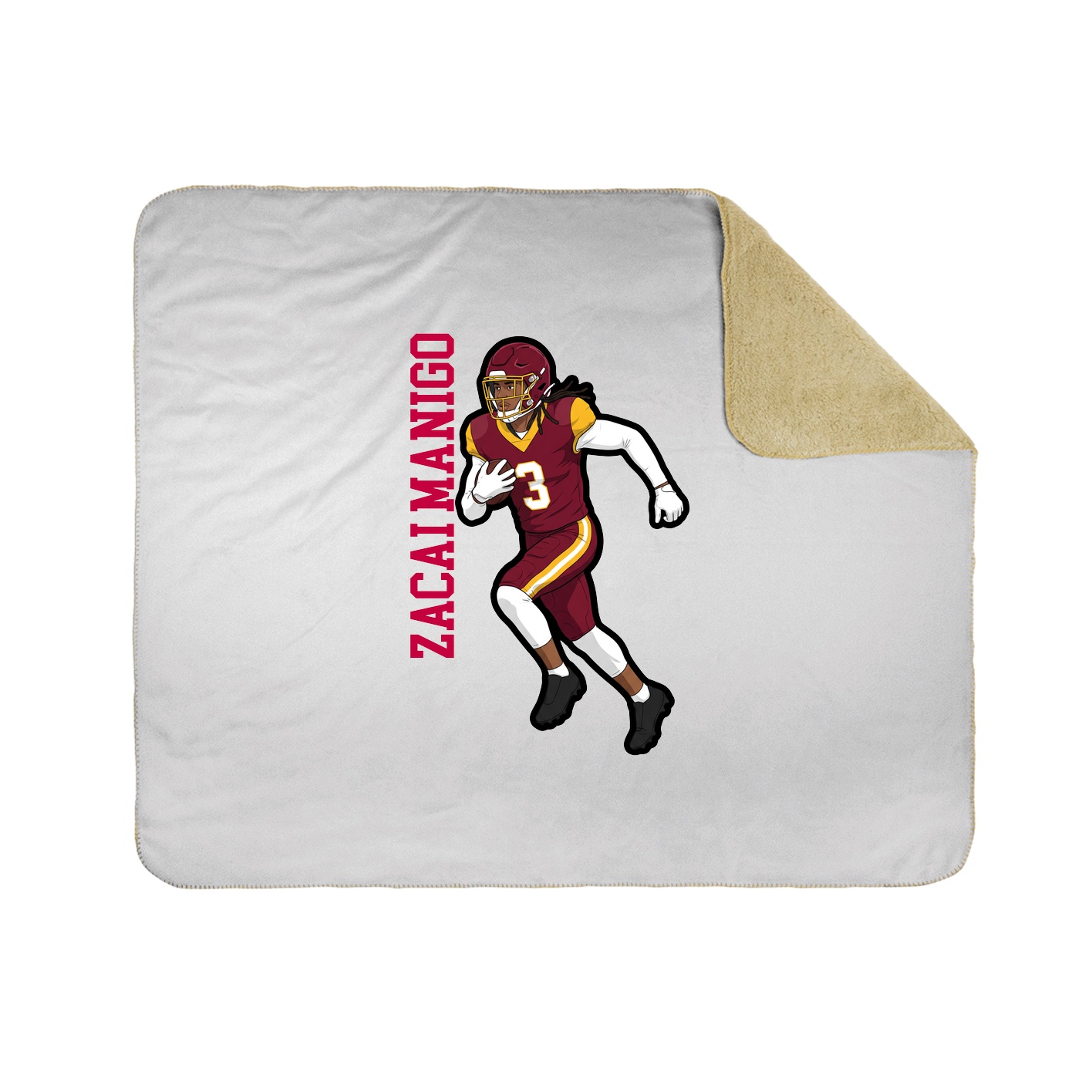 Throw Blanket — Name Vertical in White