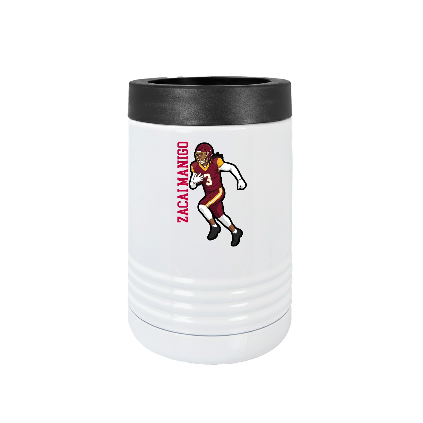 Beverage Holder — Name Vertical in White