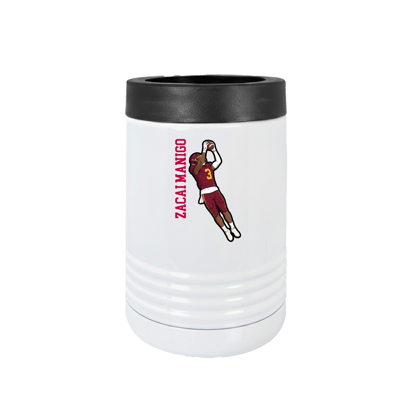 Beverage Holder — Name Vertical in White