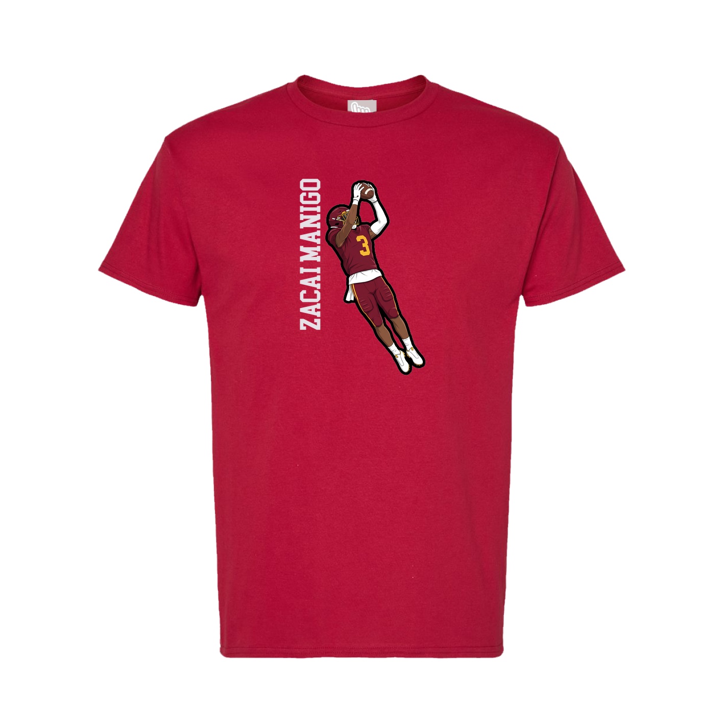 Tee — Name Vertical in Crimson