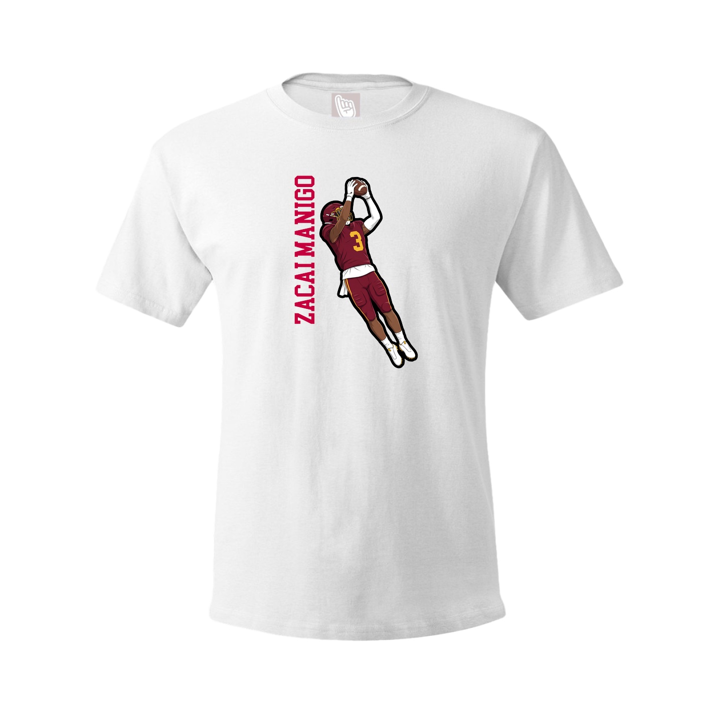 Youth Tee — Name Vertical in White