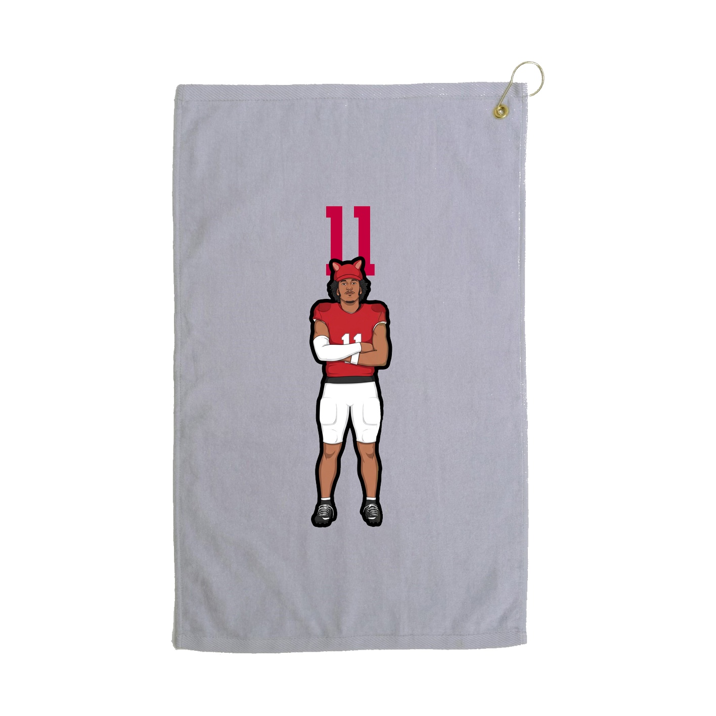 Golf Towel — Number Top in Grey