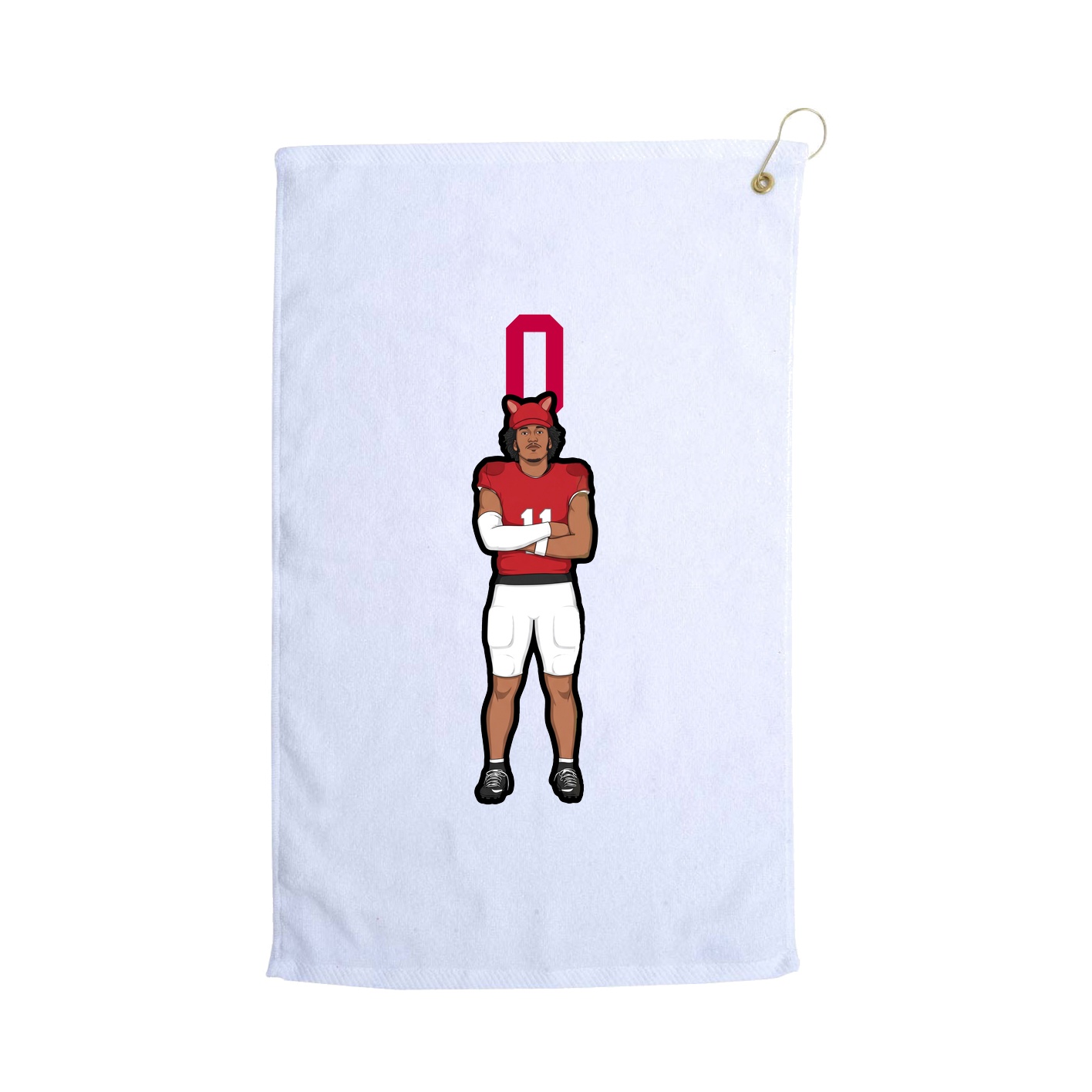 Golf Towel — Number Top in White
