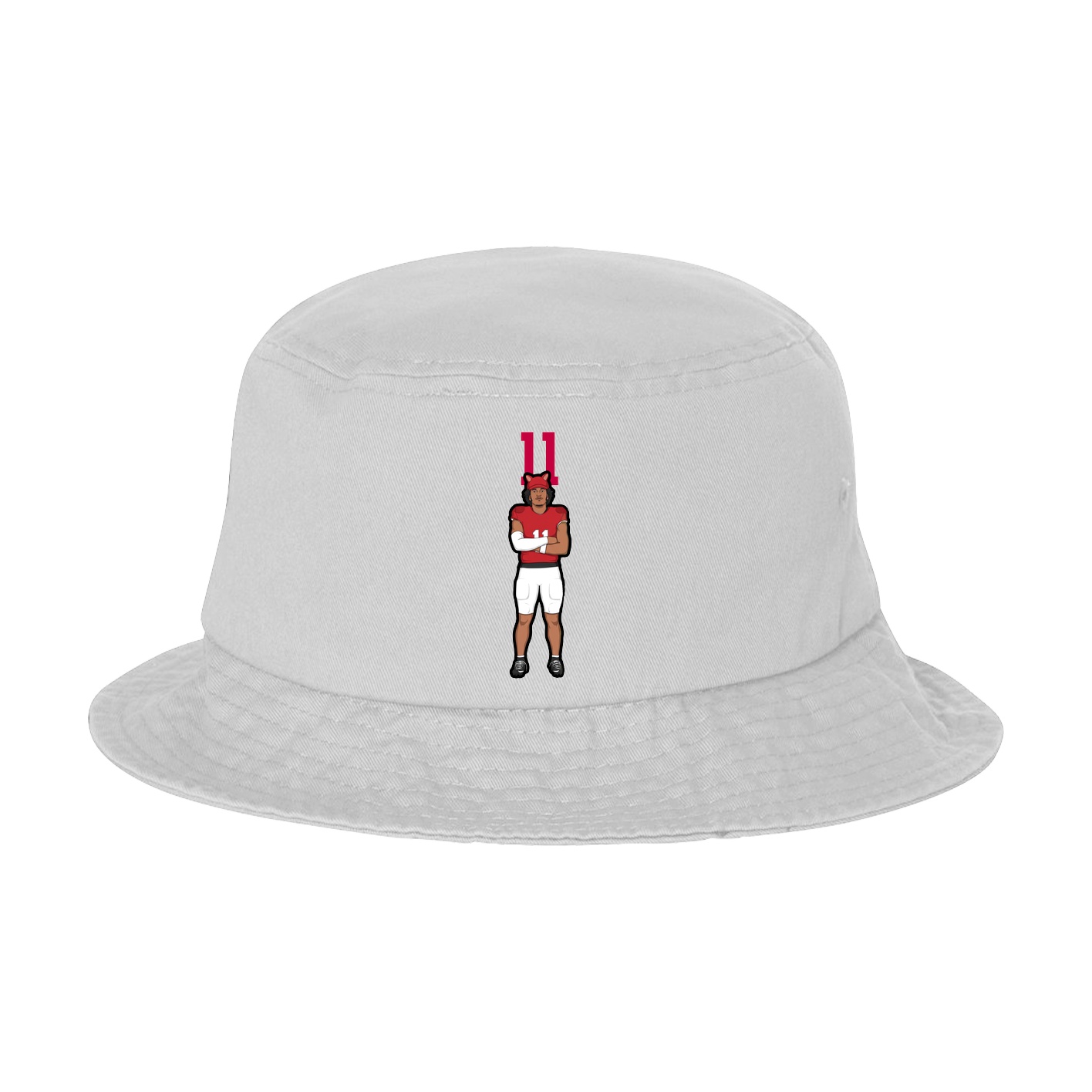 Bucket Cap — Number Top in White