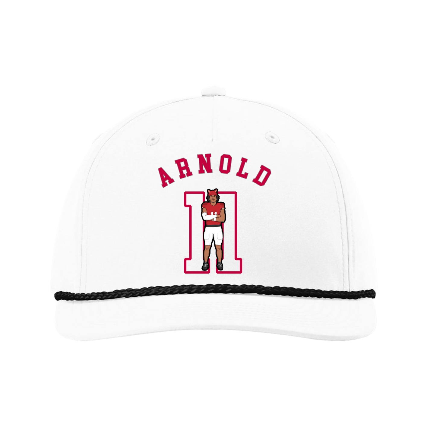 Five-Panel Classic Rope Cap — Shirsey Arch in White