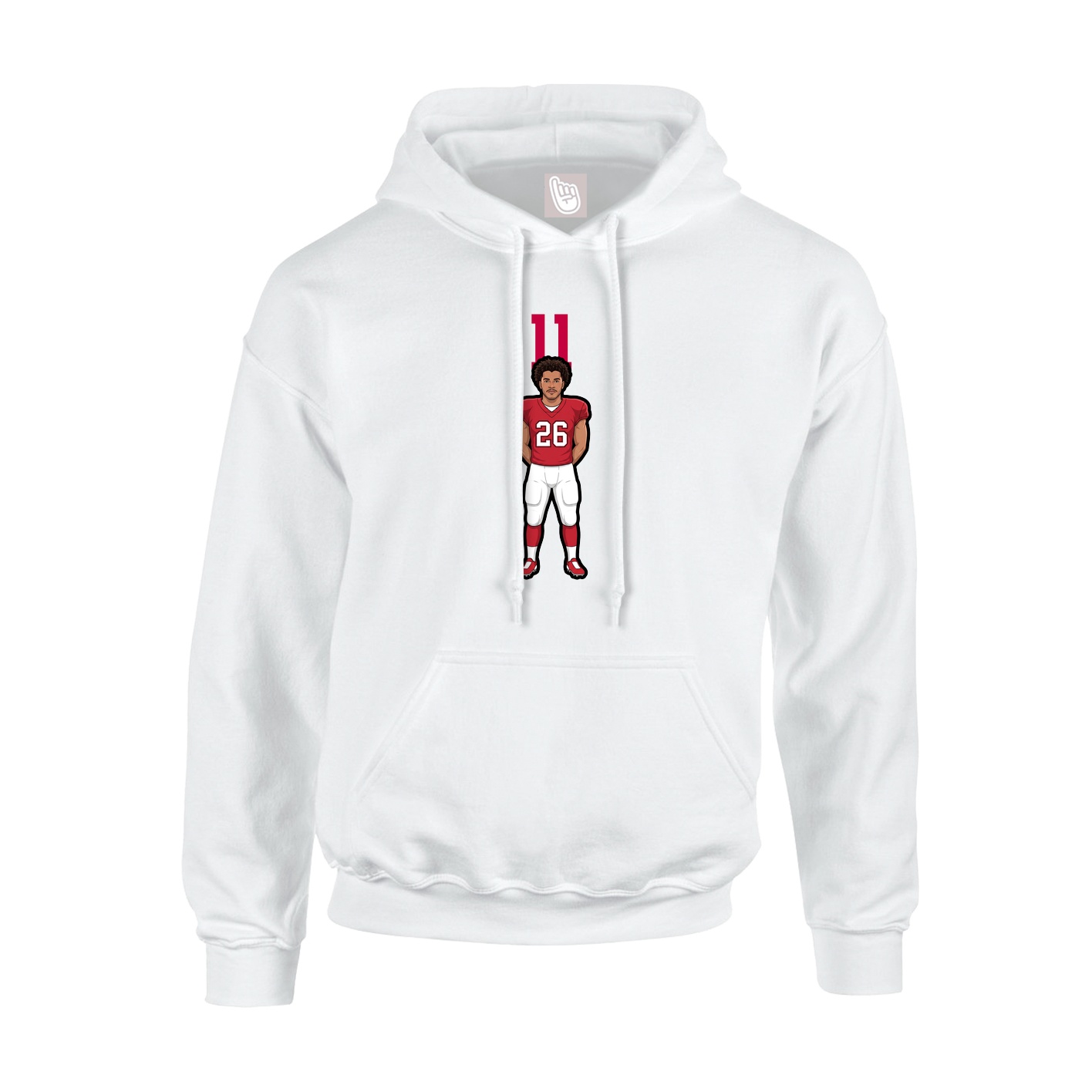 Youth Hoodie — Number Top in White