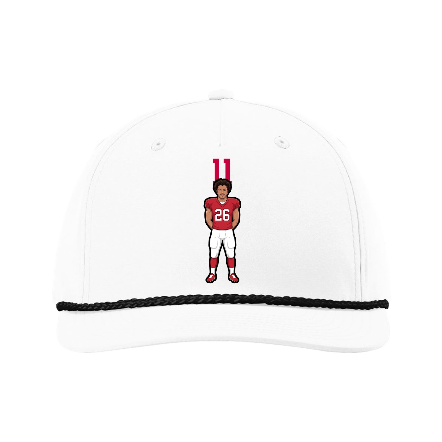 Five-Panel Classic Rope Cap — Number Top in White
