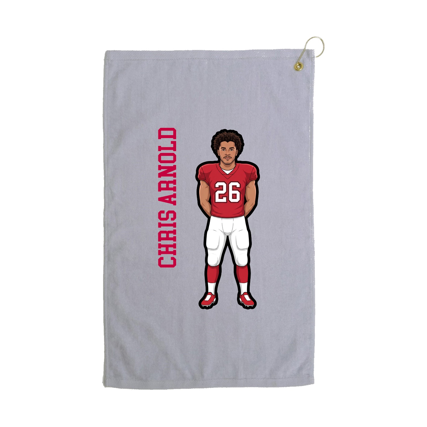 Golf Towel — Name Vertical in Grey