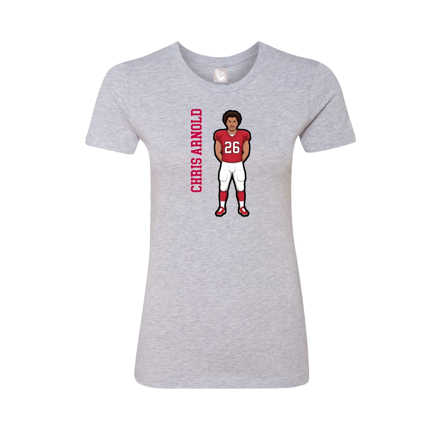 Womens Tee — Name Vertical in Grey