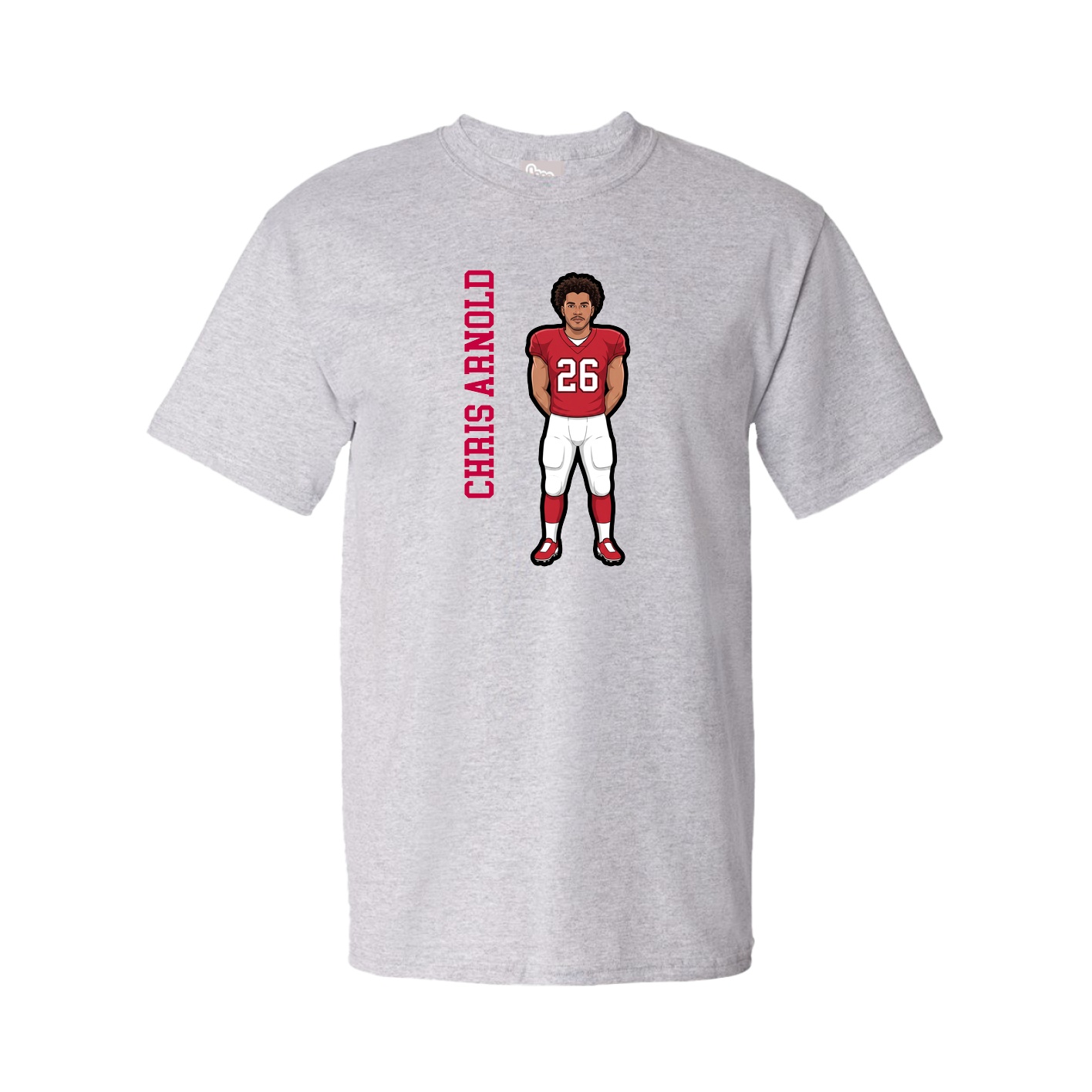 Youth Tee — Name Vertical in Grey