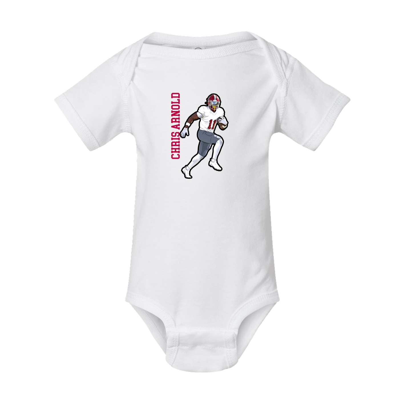 Baby Onesie — Name Vertical in White