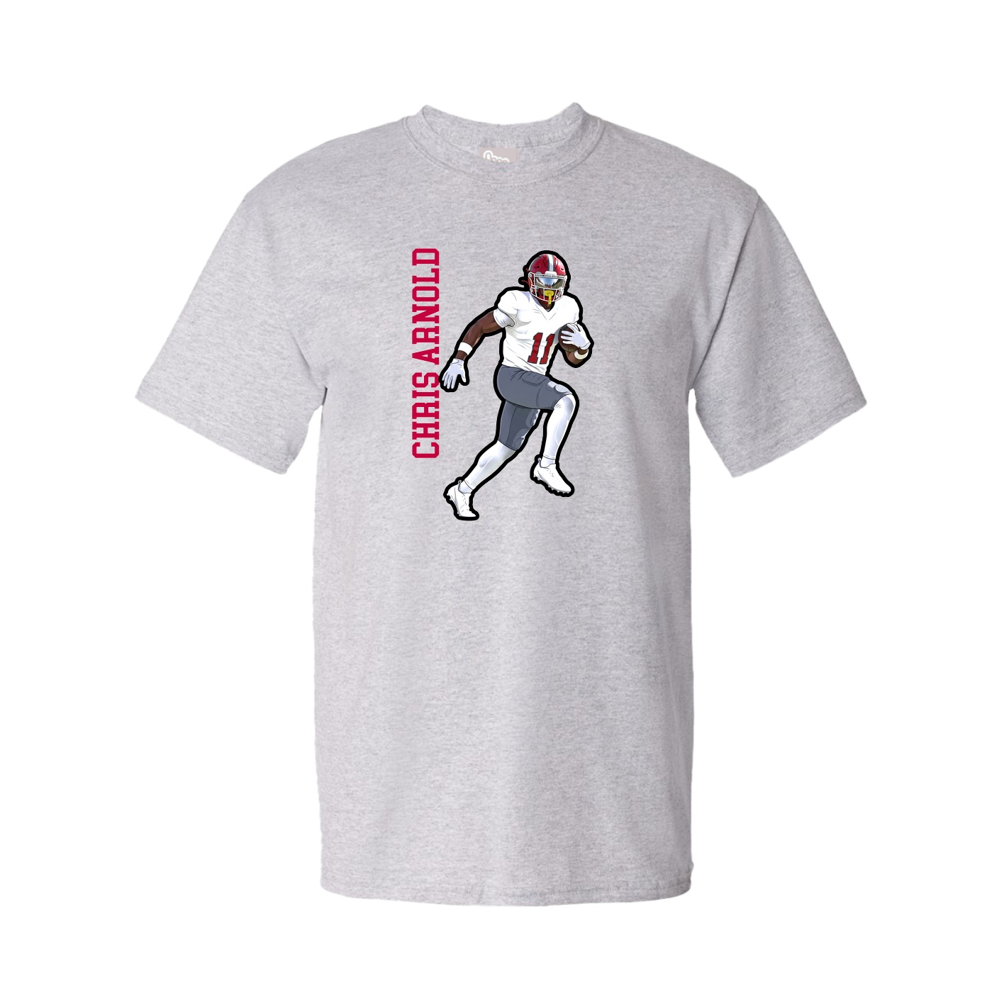 Youth Tee — Name Vertical in Grey