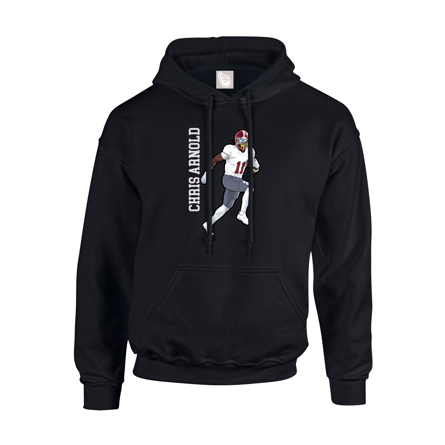 Hoodie — Name Vertical in Black
