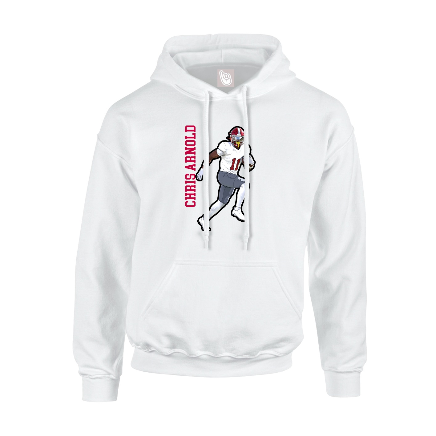 Youth Hoodie — Name Vertical in White