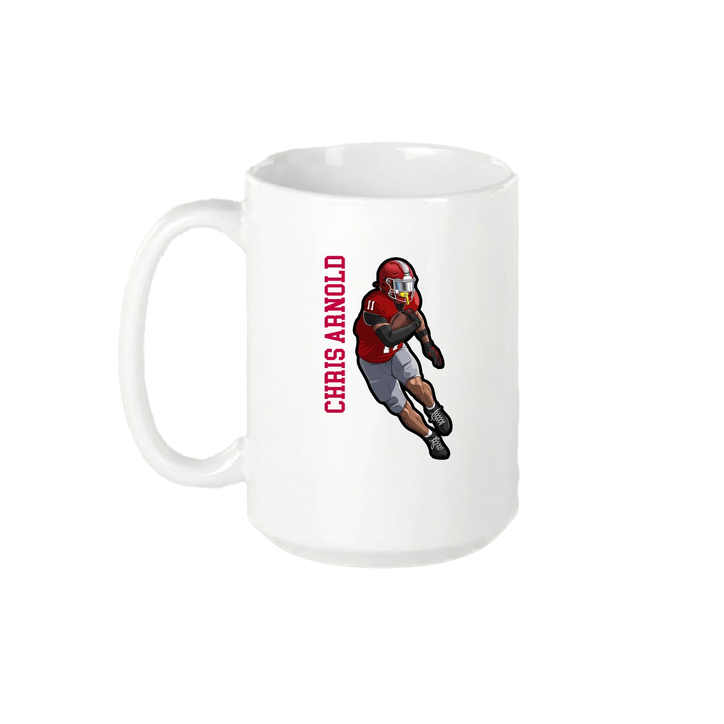 15oz Coffee Mug — Name Vertical in White