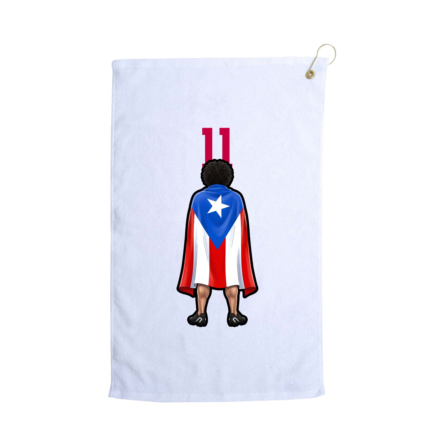 Golf Towel — Number Top in White