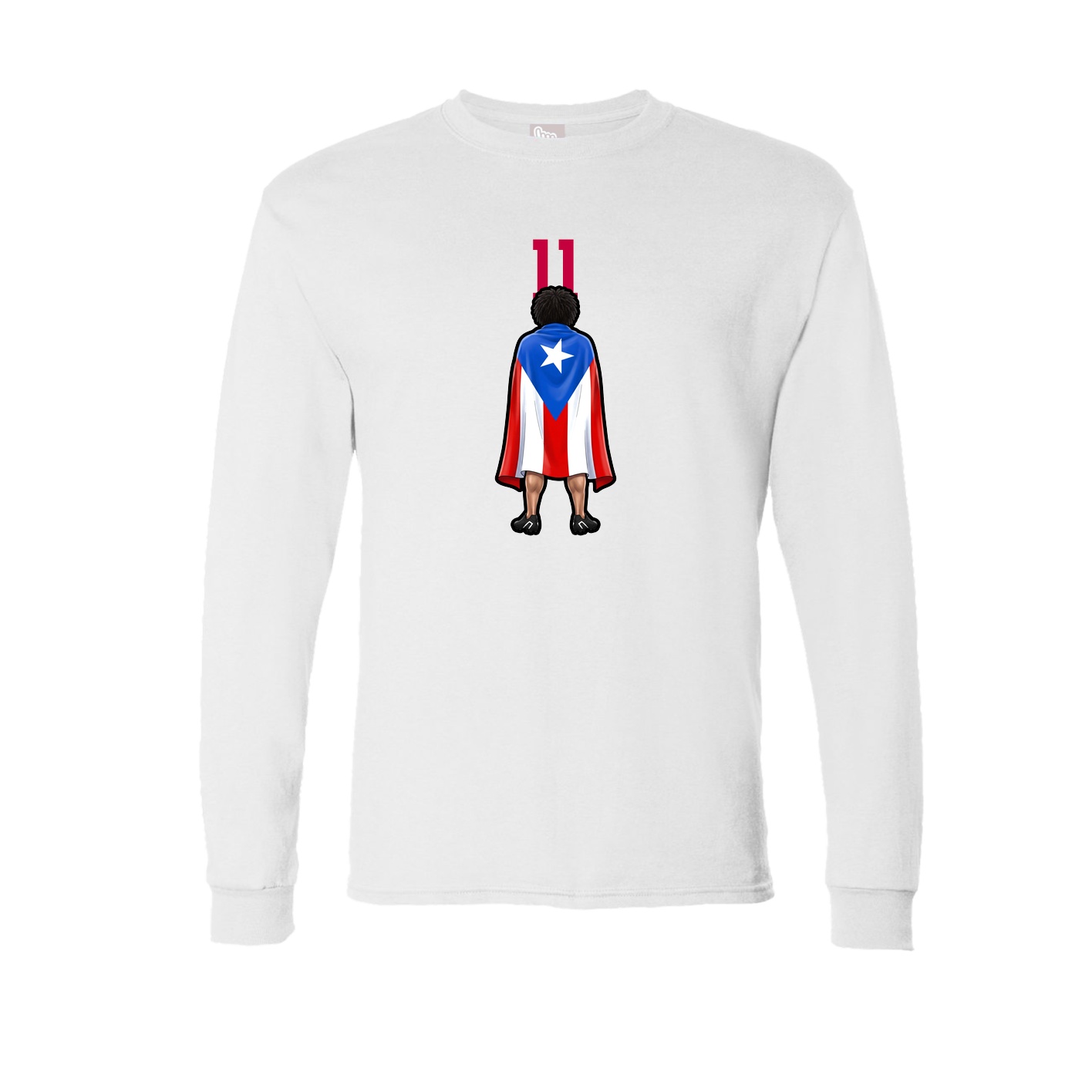 Long Sleeve Tee — Number Top in White