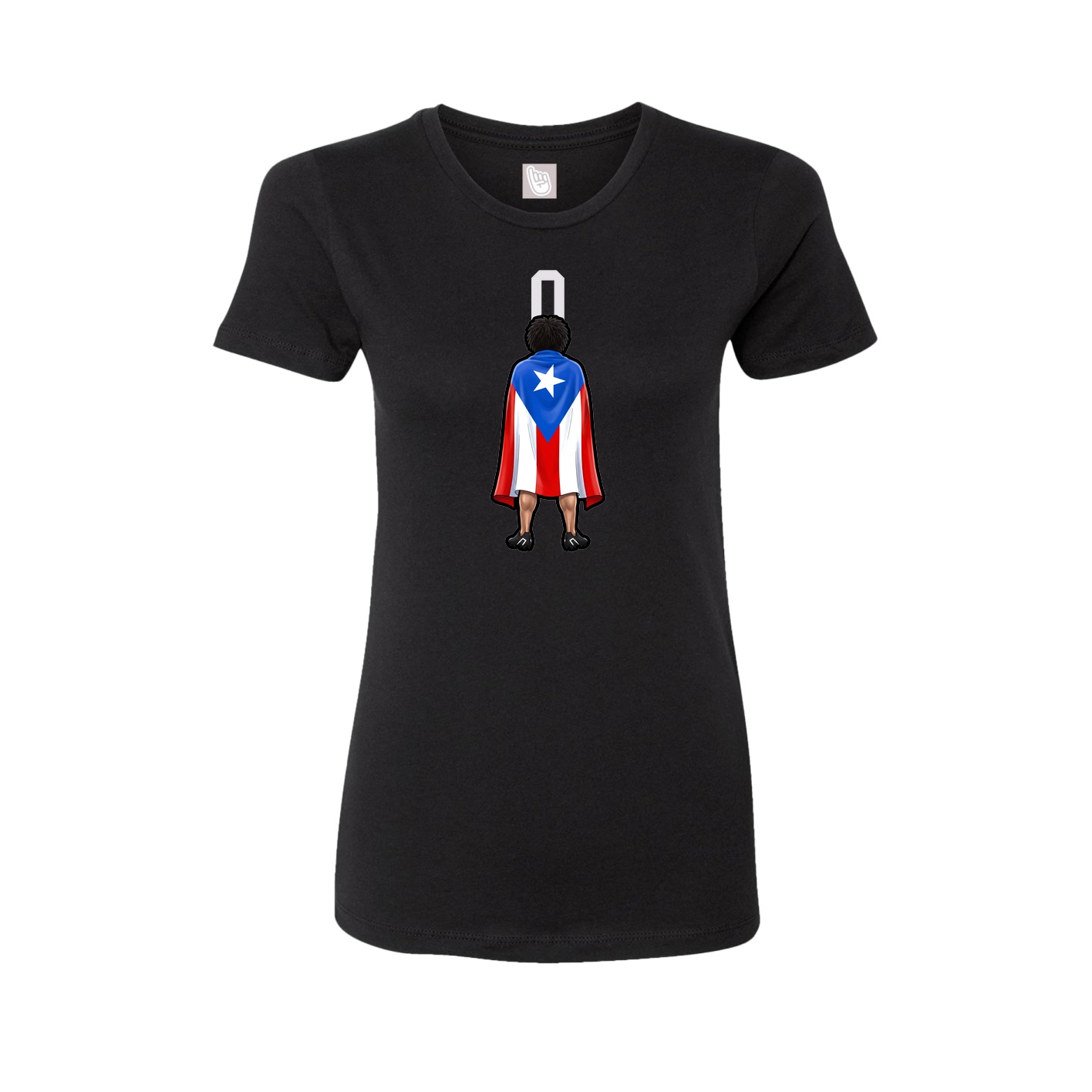 Fitted Women's Tee — Number Top in Black