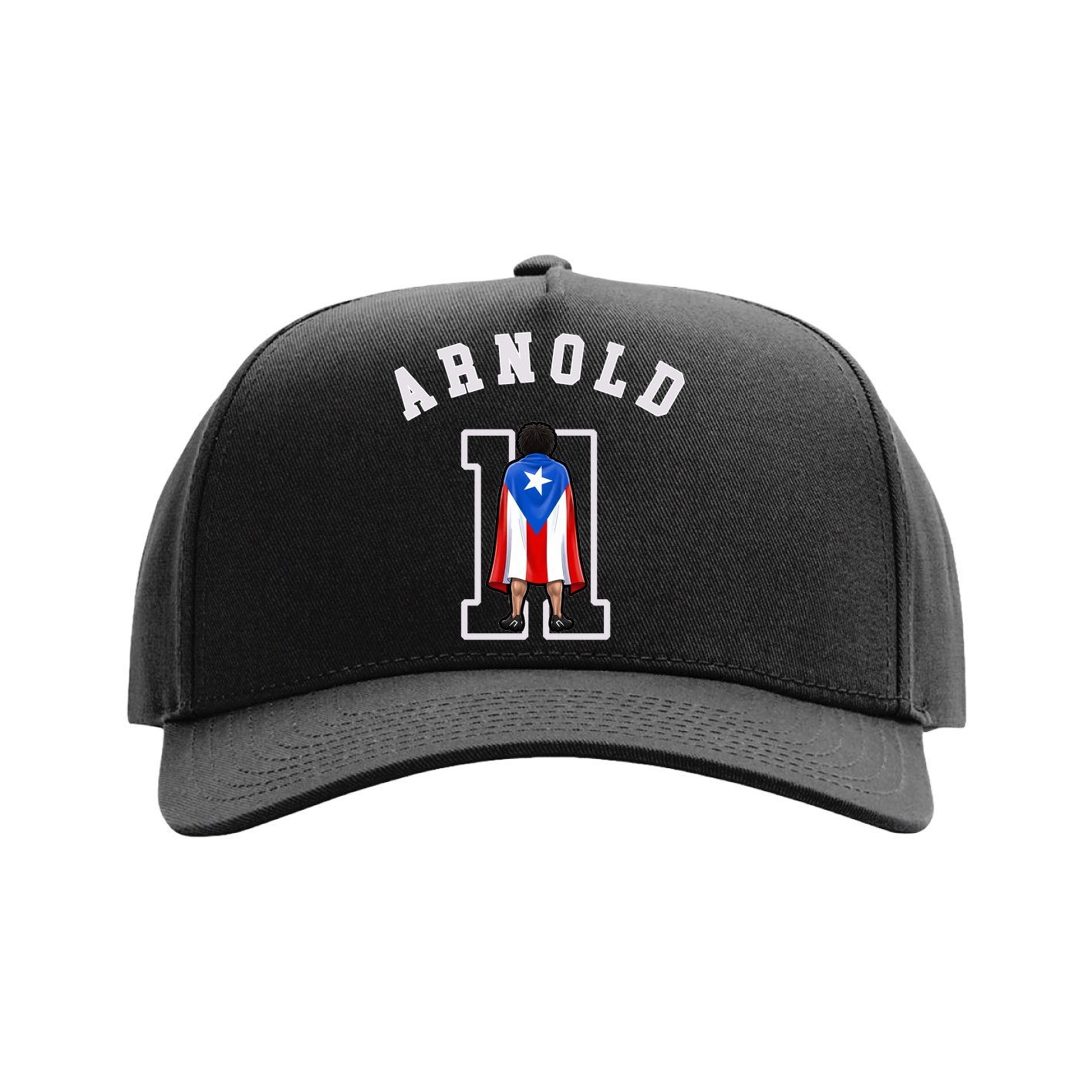 Full Fabric Five-Panel Champ Cap — Shirsey Arch in Black
