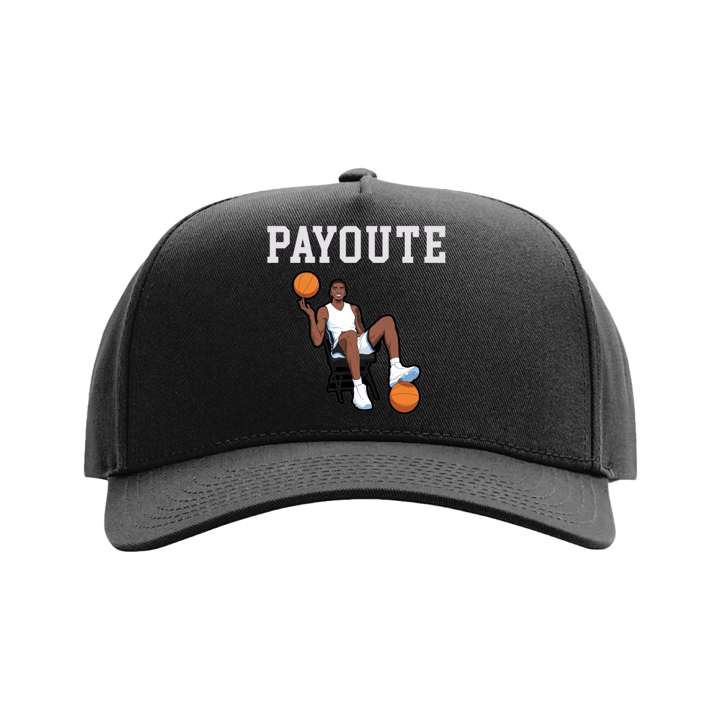 Full Fabric Five-Panel Champ Cap — Shirsey in Black