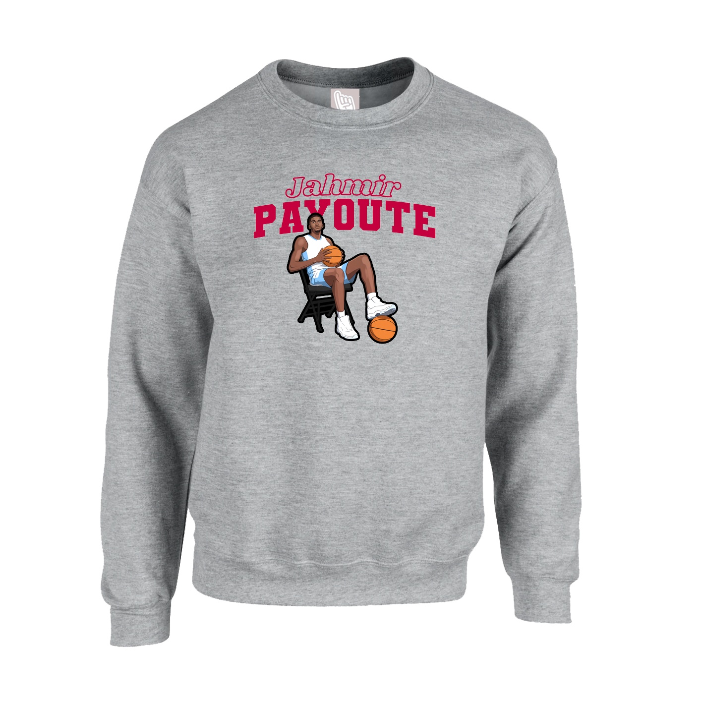 Fleece Crew — Name Arch in Grey