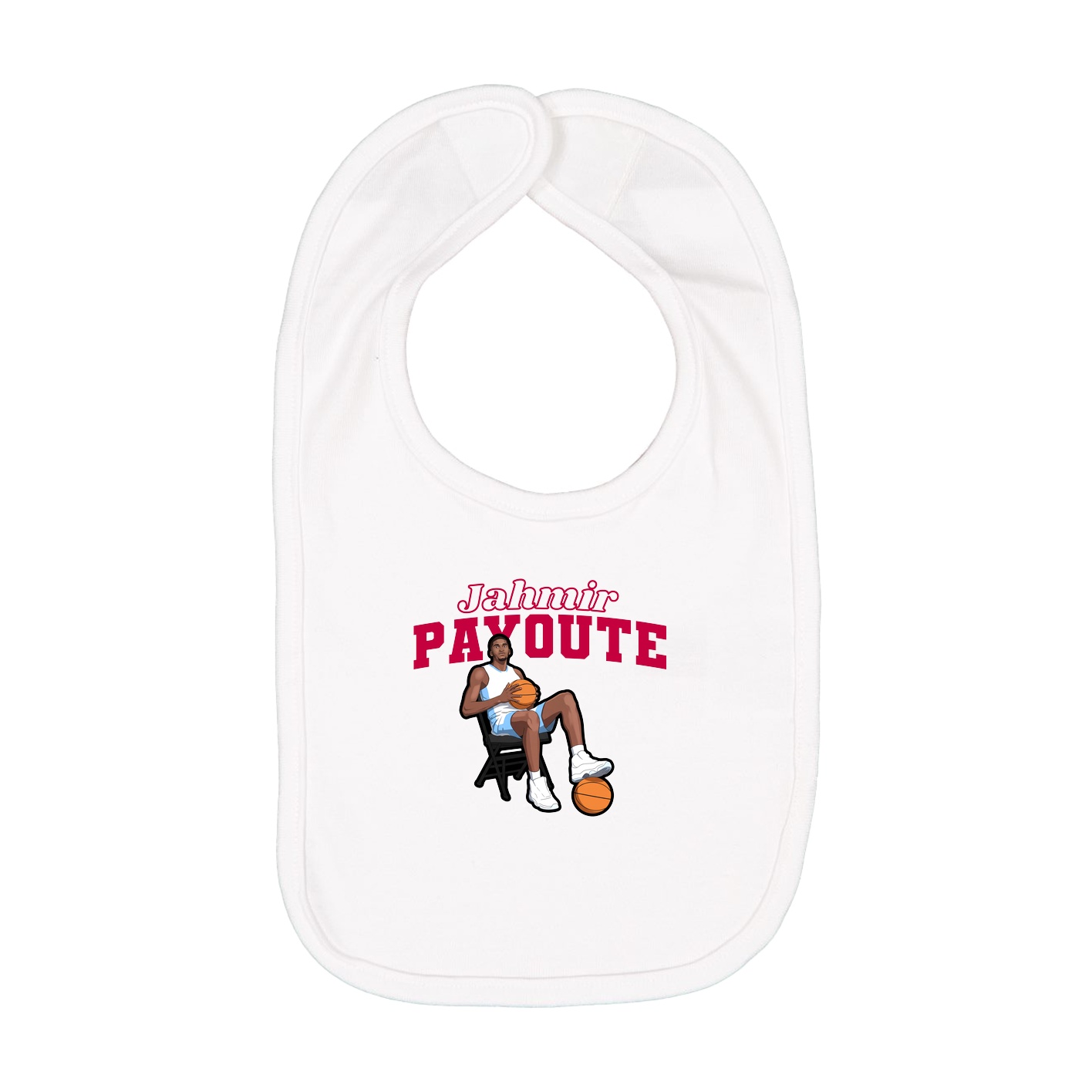 Infant Bib — Name Arch in White