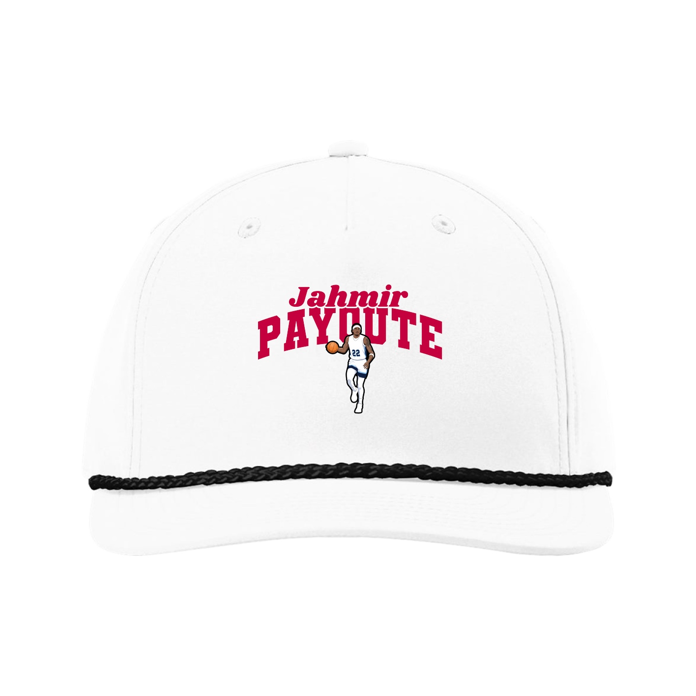 Five-Panel Classic Rope Cap — Signature Arch in White