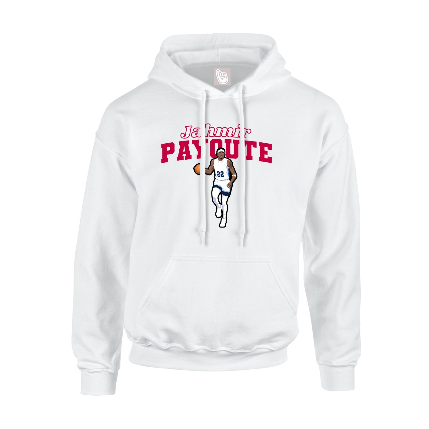 Youth Hoodie — Name Arch in White