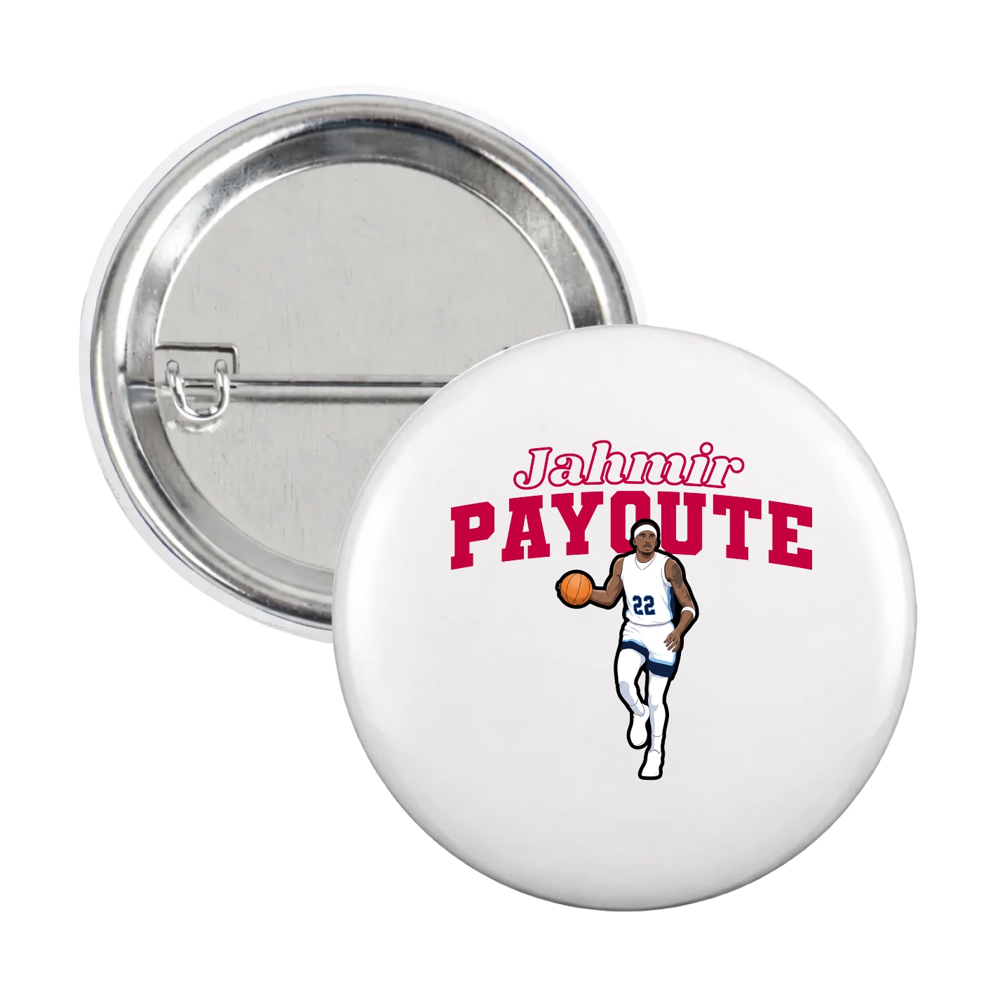 Game Day Button — Name Arch in White