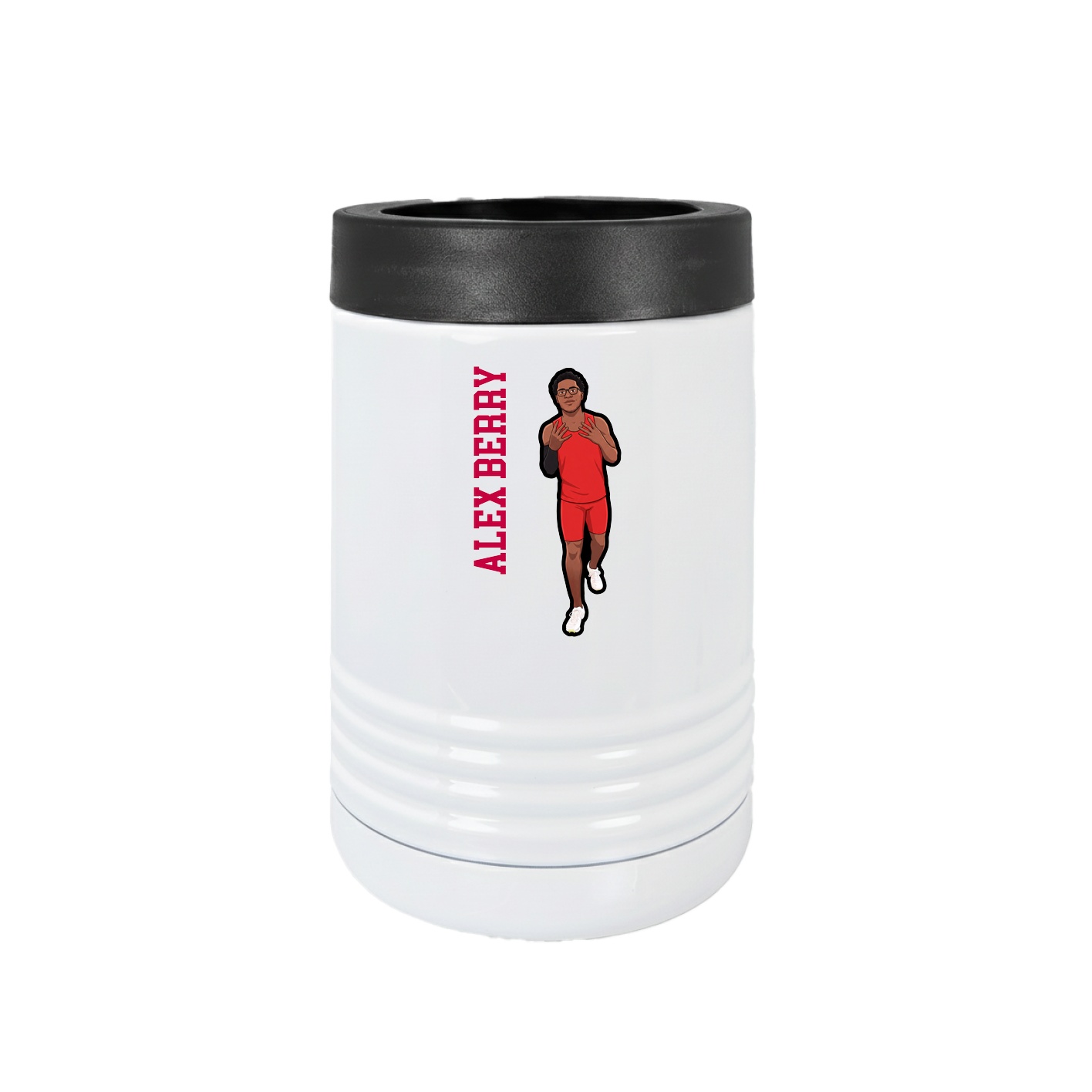 Beverage Holder — Name Vertical in White