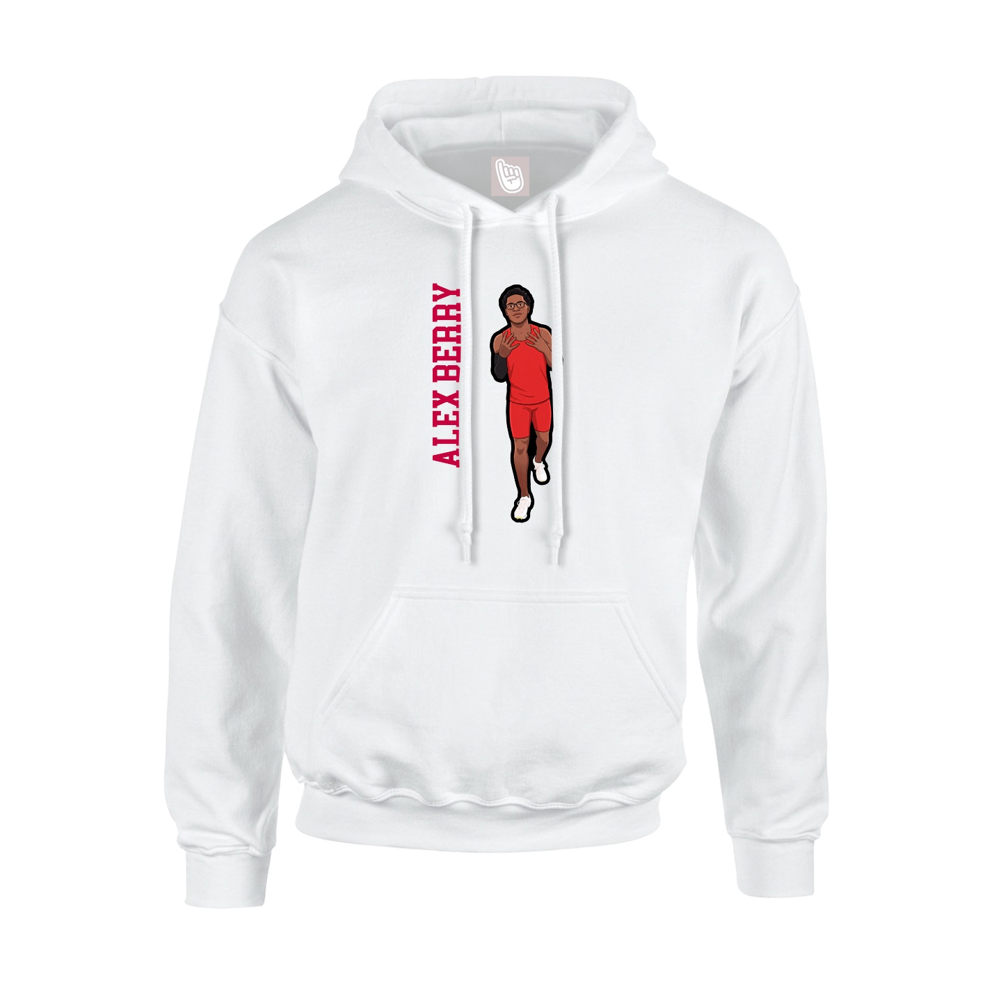 Hoodie — Name Vertical in White