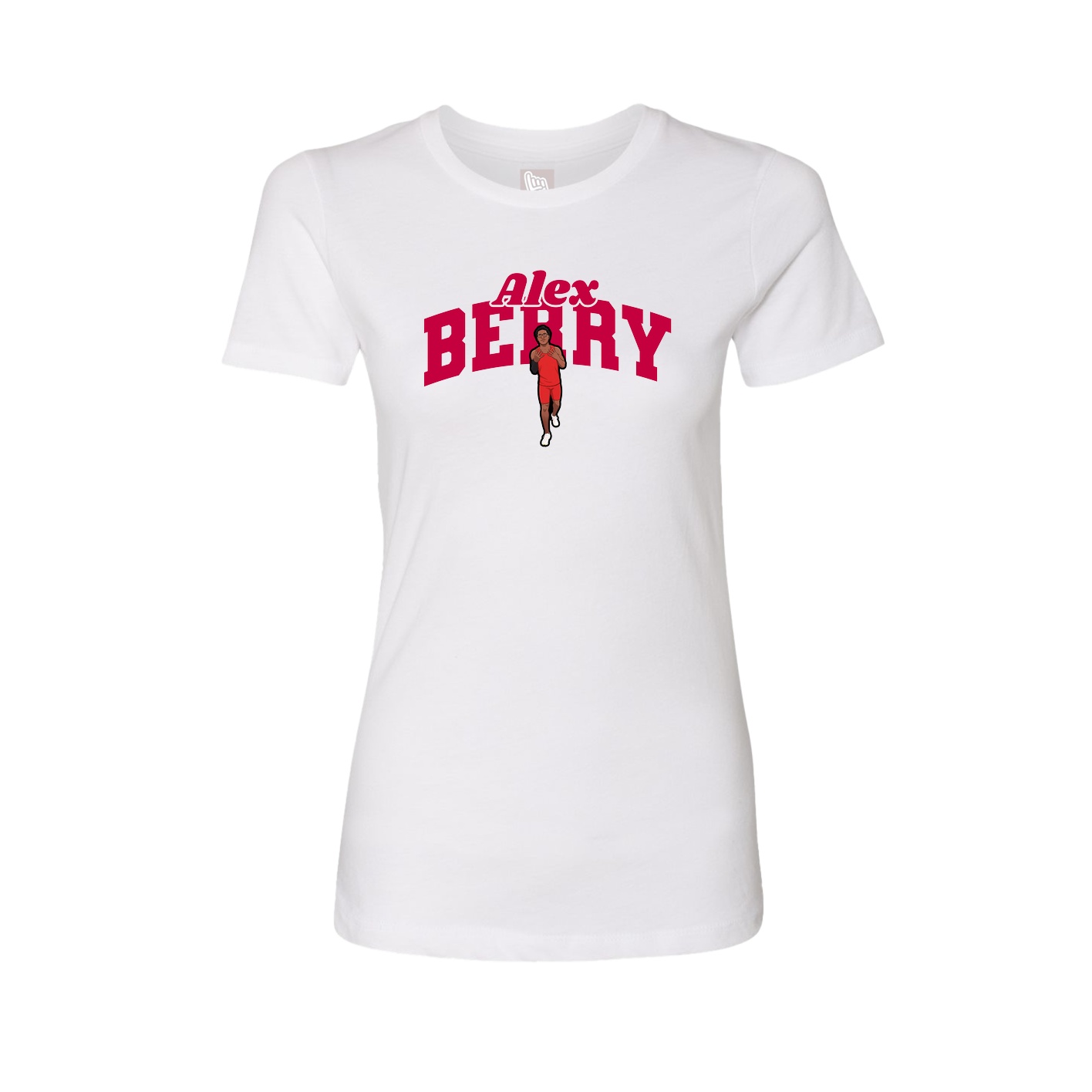 Fitted Women's Tee — Signature Arch in White