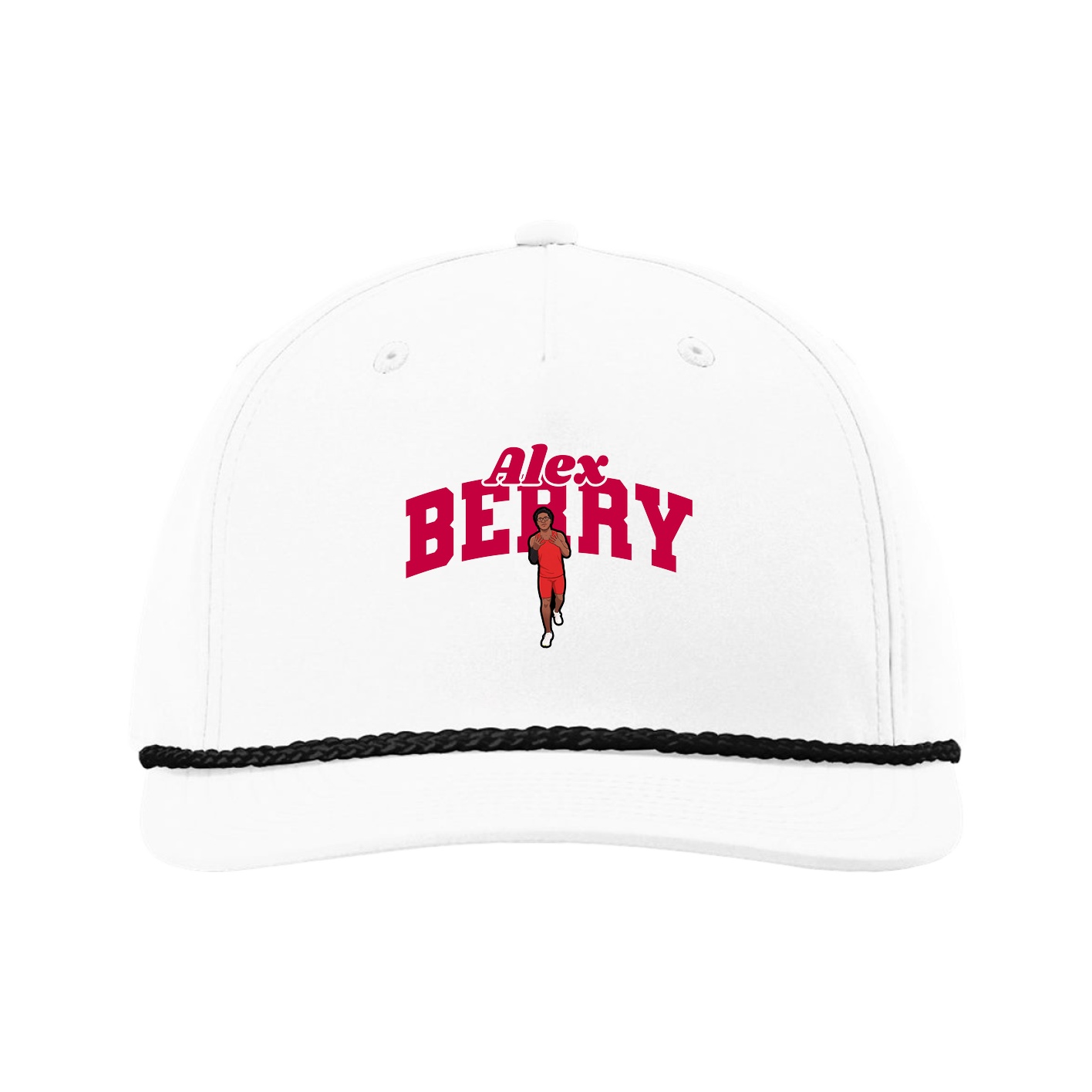 Five-Panel Classic Rope Cap — Signature Arch in White