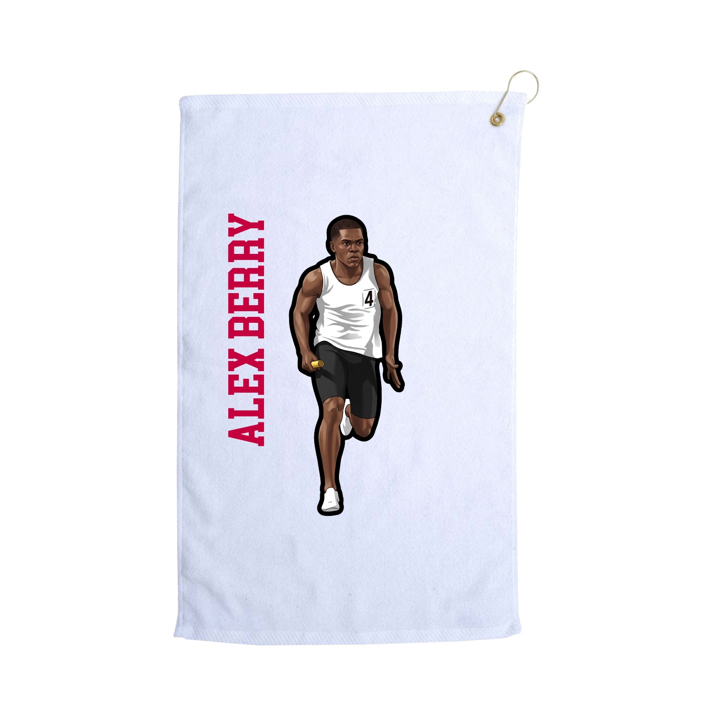 Golf Towel — Name Vertical in White