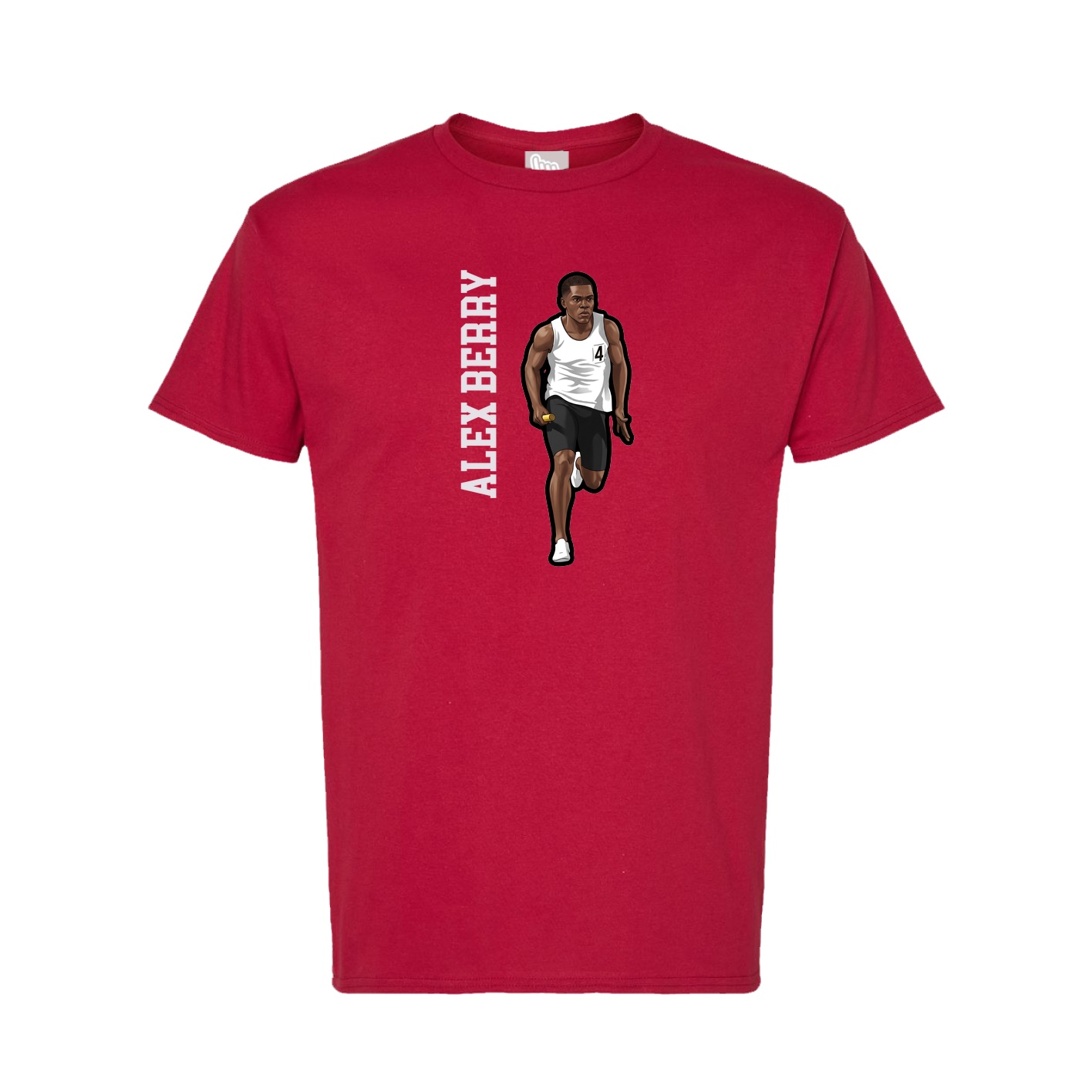Tee — Name Vertical in Crimson