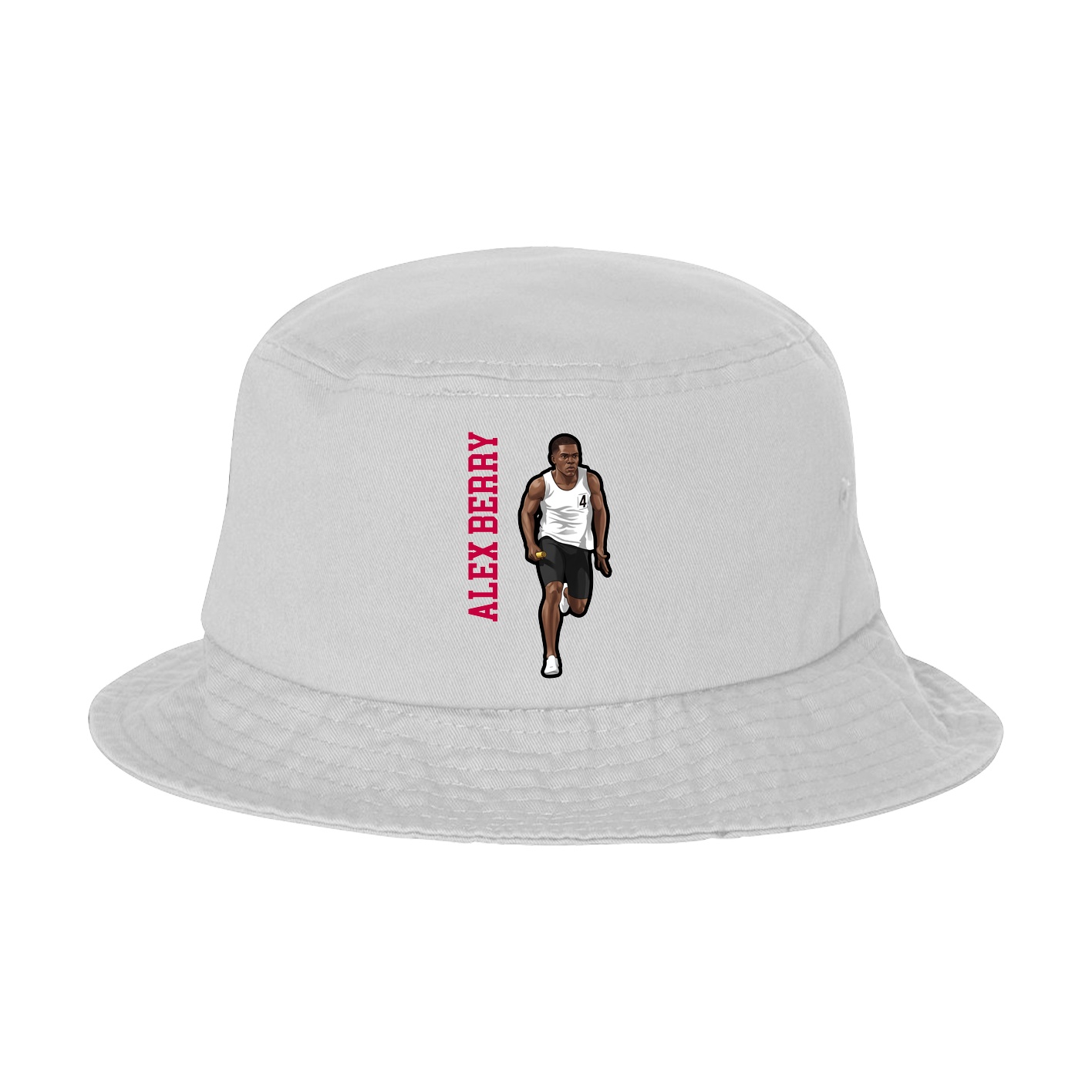 Bucket Cap — Name Vertical in White