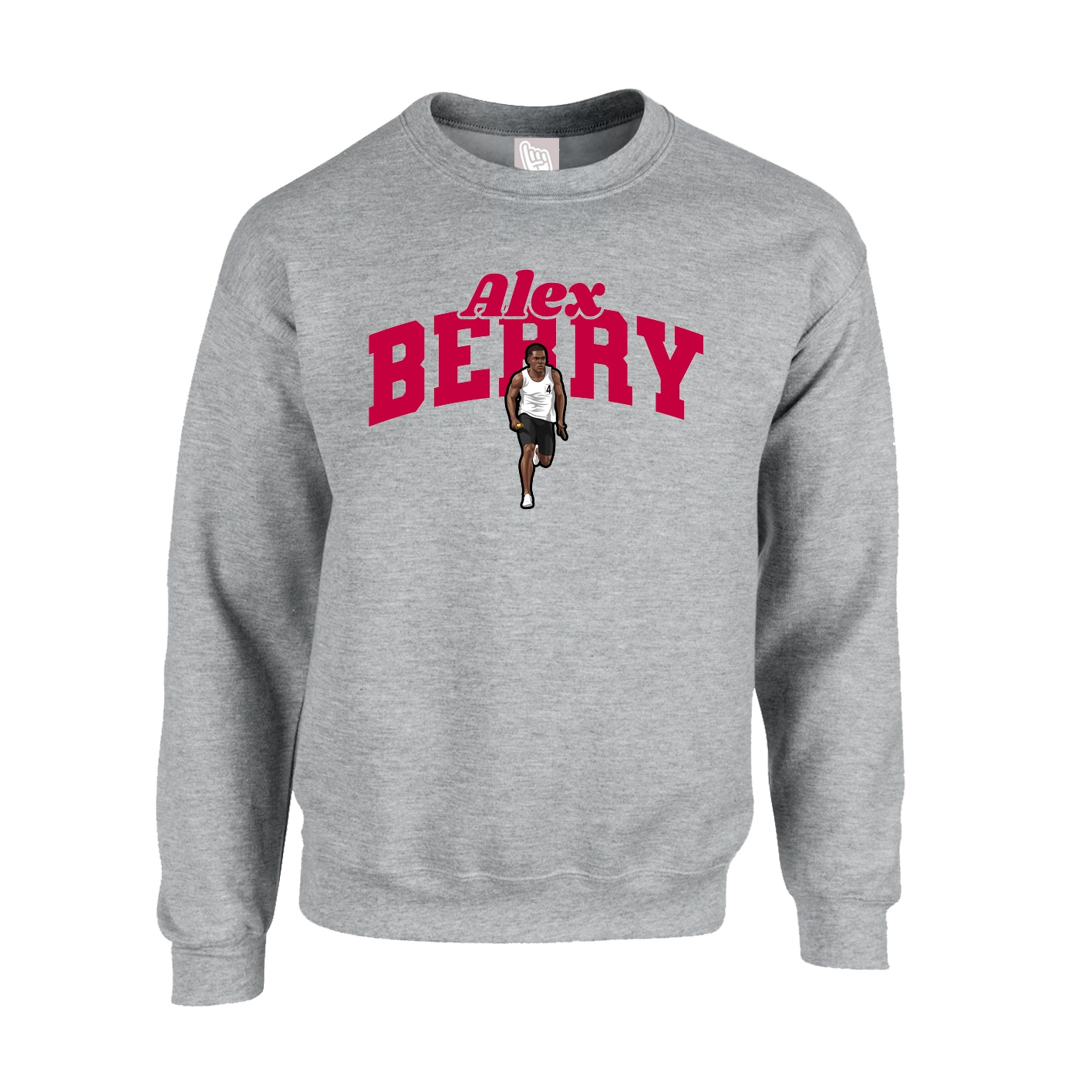 Fleece Crew — Signature Arch in Grey