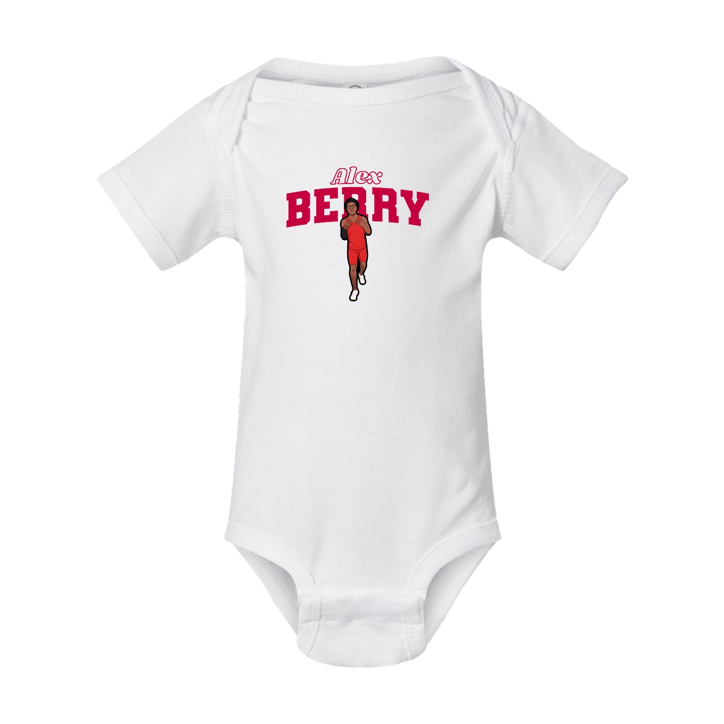 Baby Onesie — Name Arch in White