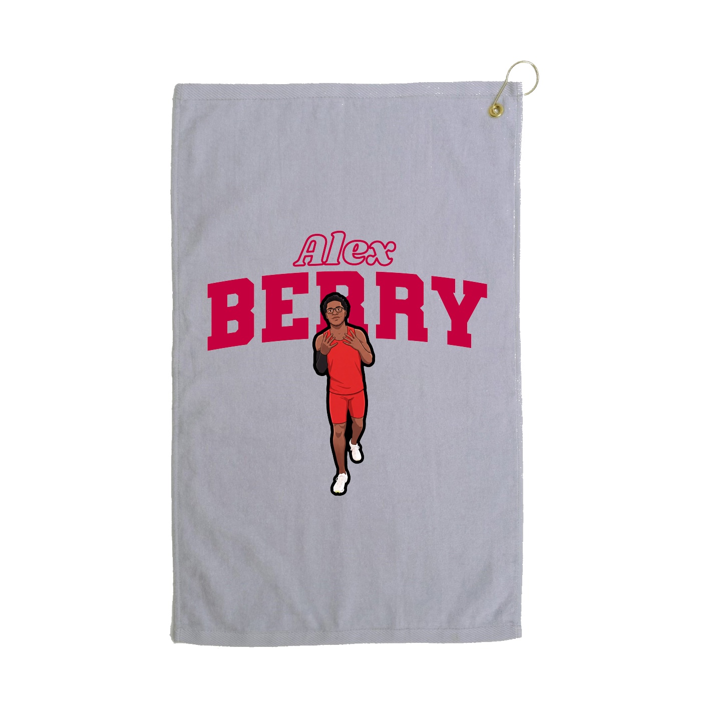 Golf Towel — Name Arch in Grey