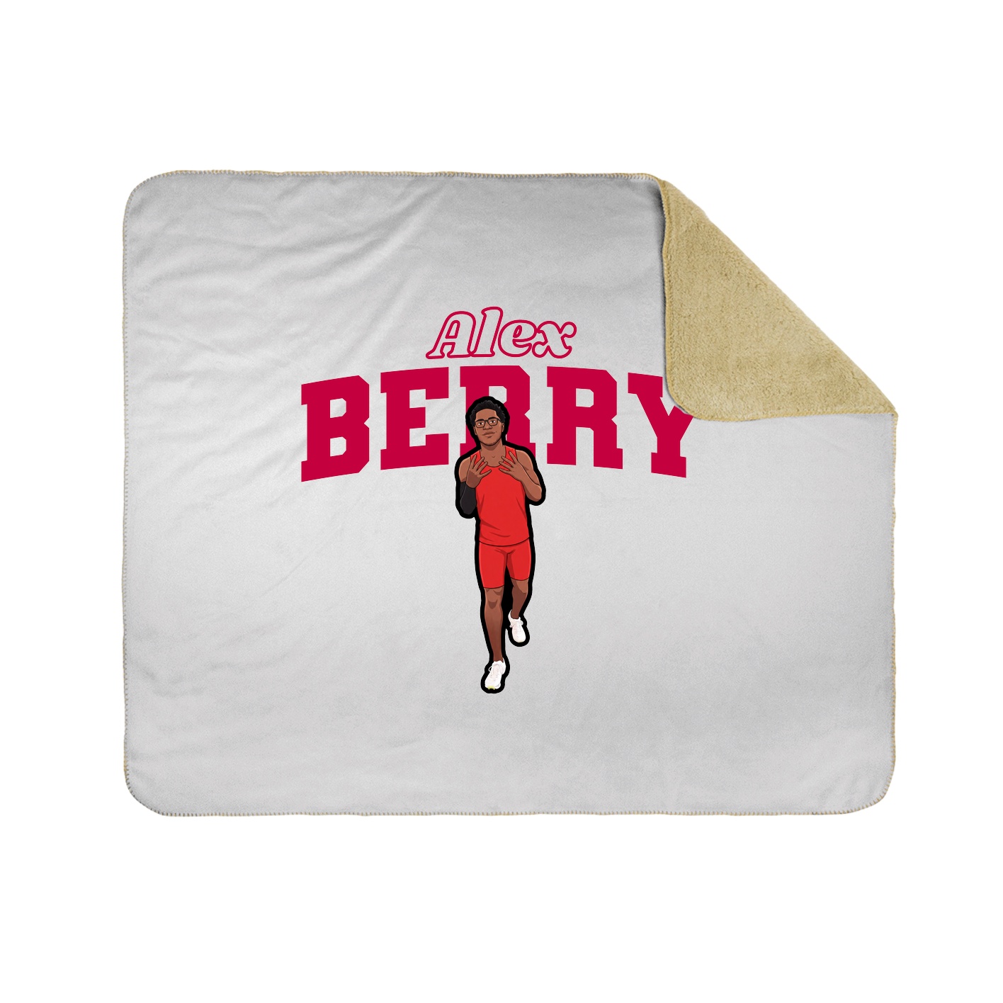 Throw Blanket — Name Arch in White