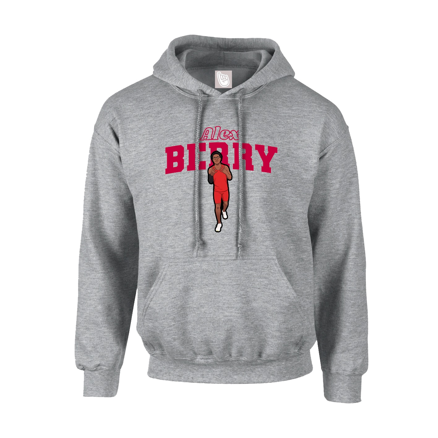 Youth Hoodie — Name Arch in Grey