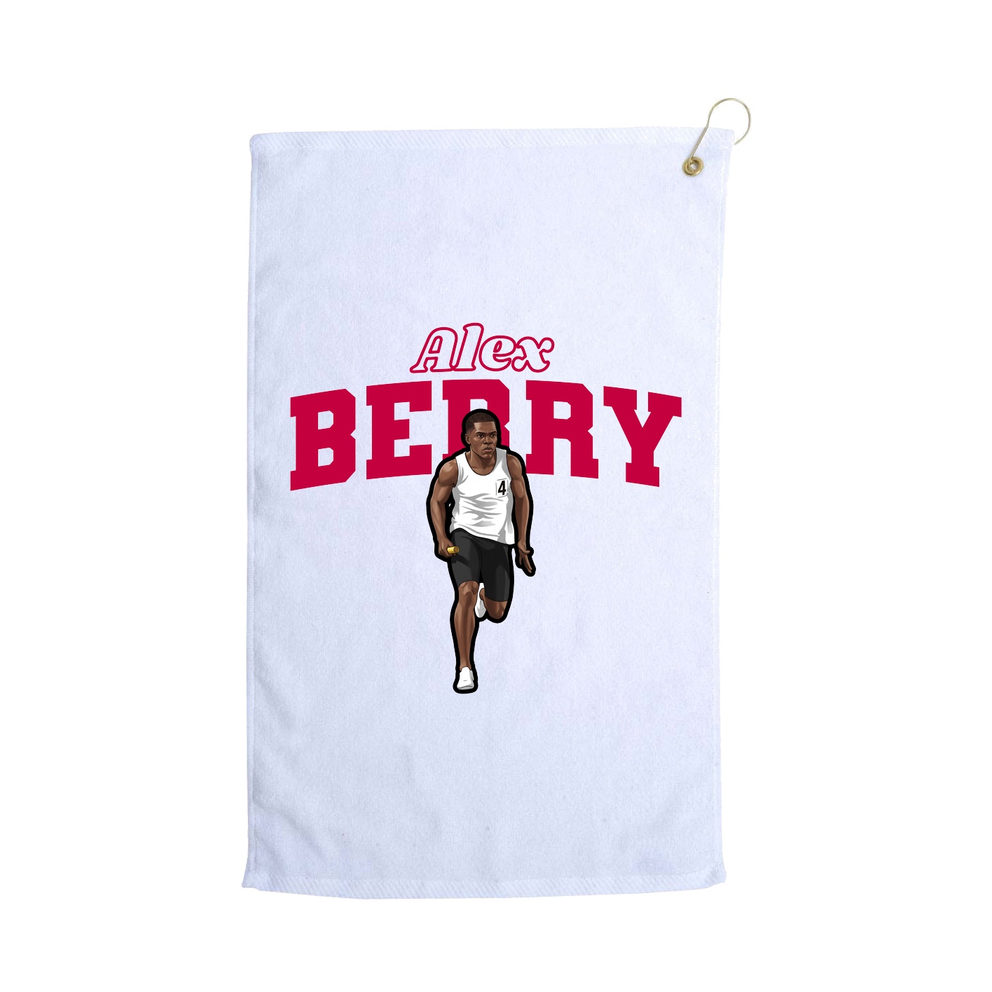 Golf Towel — Name Arch in White