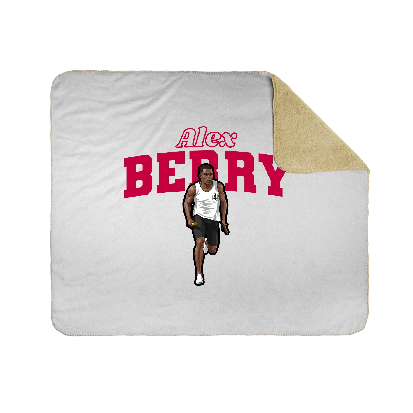 Throw Blanket — Name Arch in White