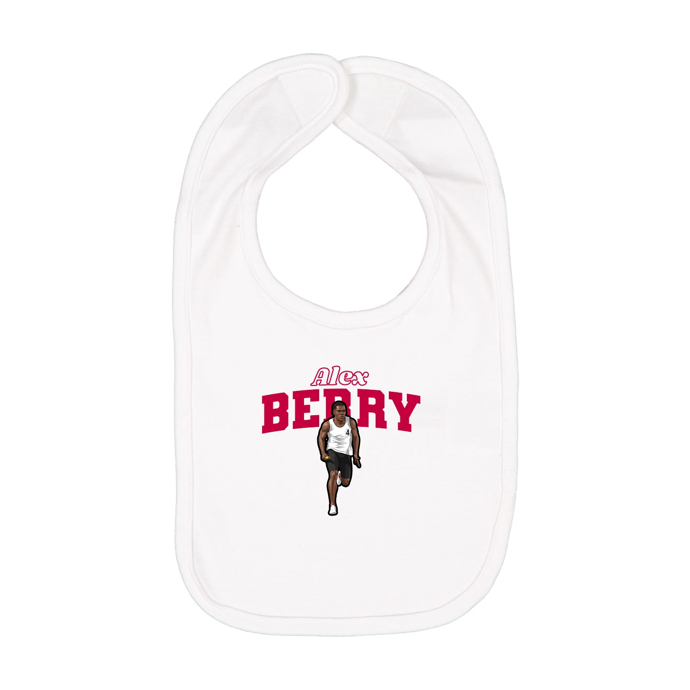 Infant Bib — Name Arch in White