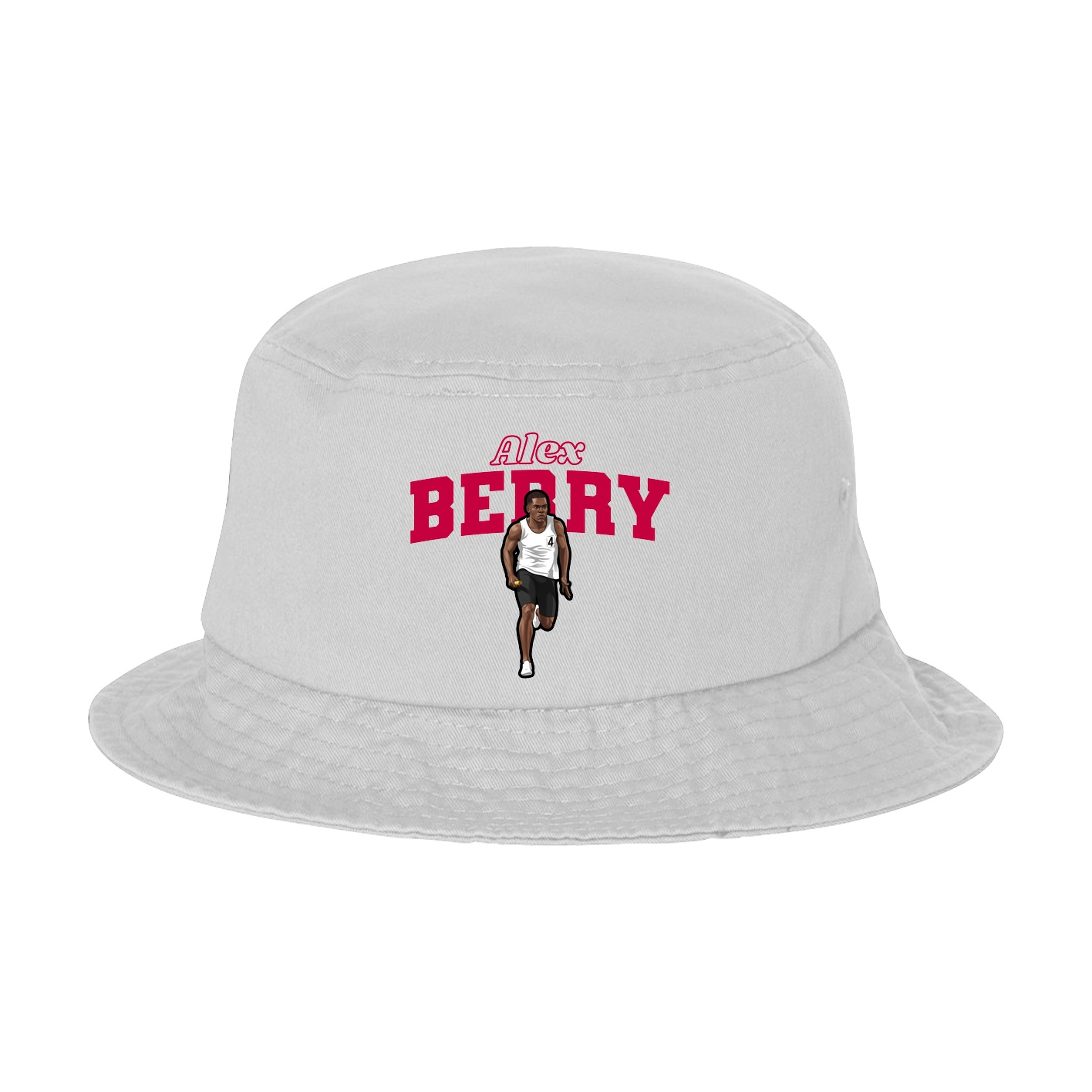 Bucket Cap — Name Arch in White