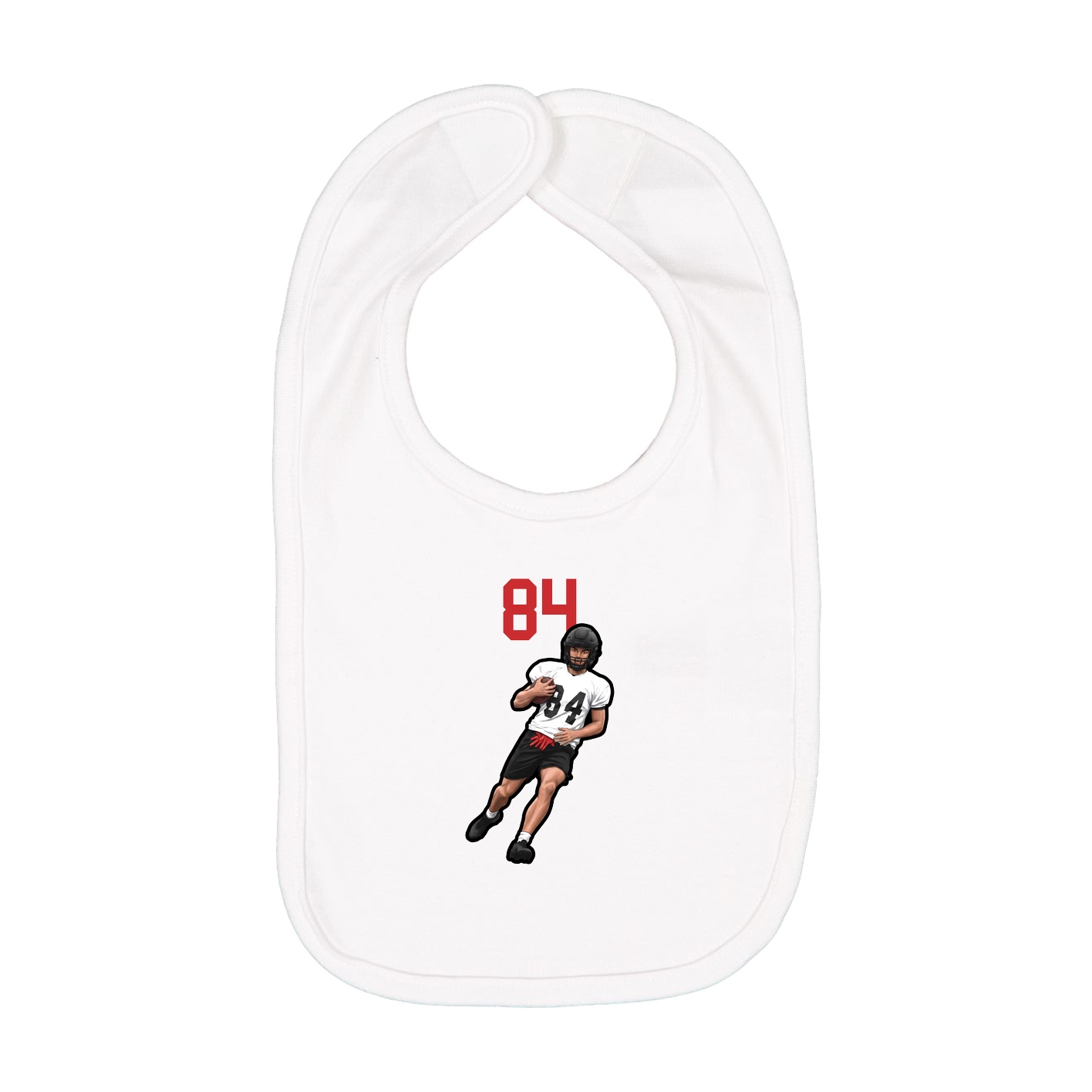 Infant Bib — Number Top in White