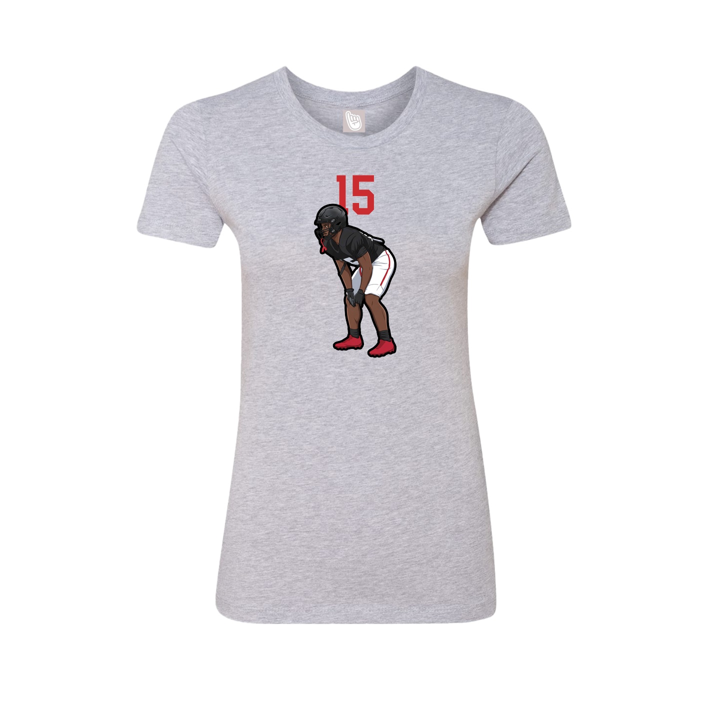 Fitted Women's Tee — Number Top in Grey
