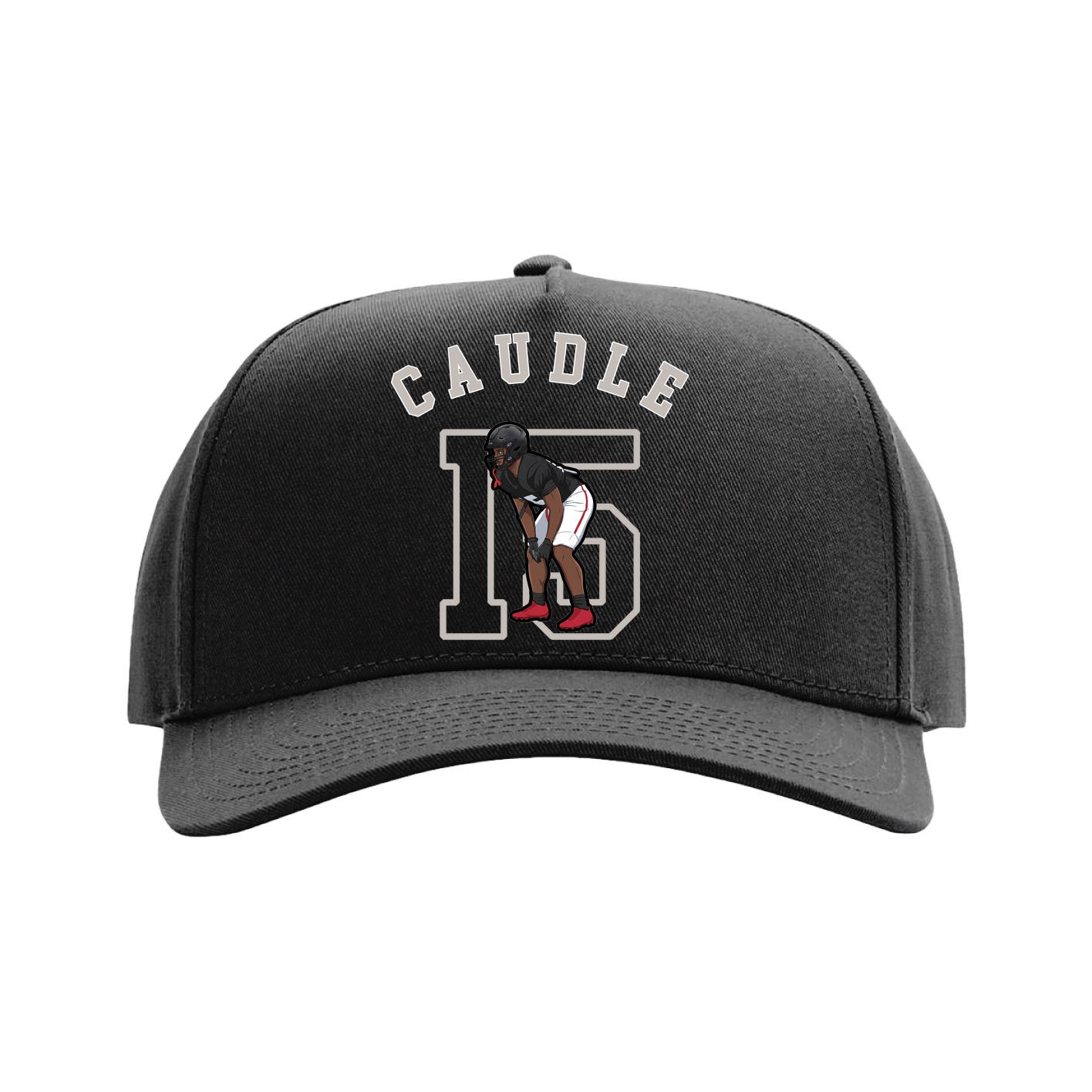 Full Fabric Five-Panel Champ Cap — Shirsey Arch in Black
